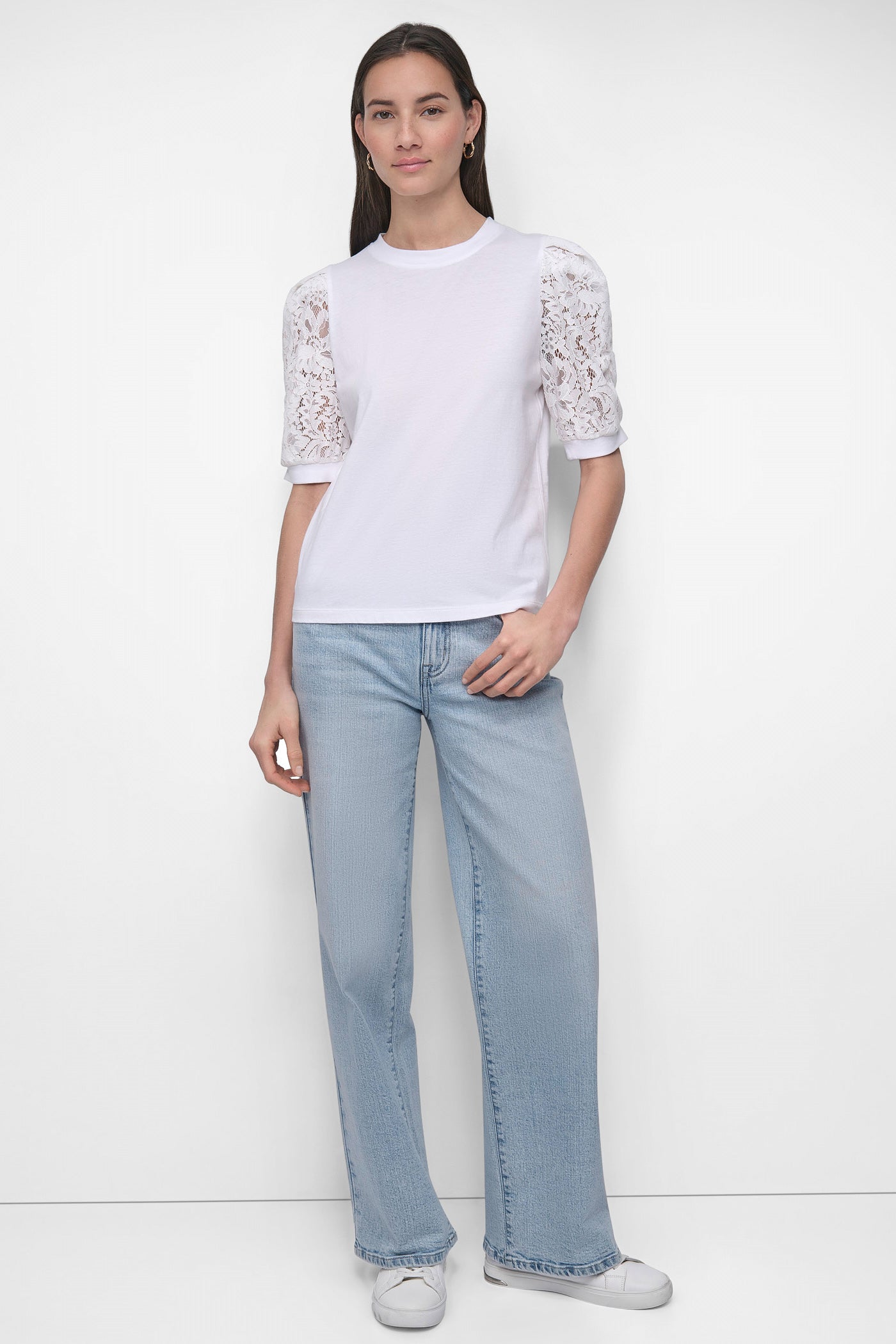 LACE-PANELED TEE VIEW 5 | WOMEN'S SWEATERS & TOPS