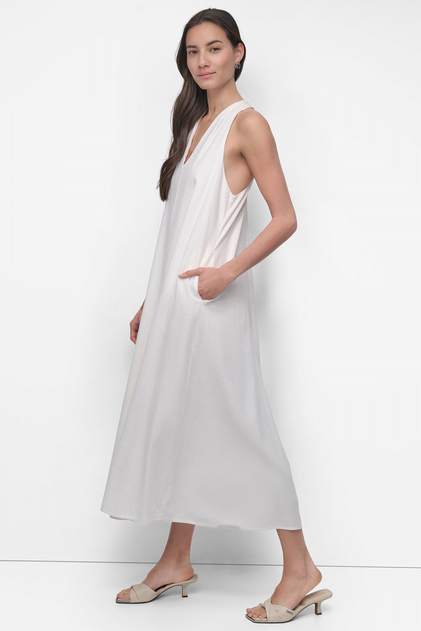 TWIST RACERBACK MIDI SWING DRESS VIEW 3 | Summer Essentials