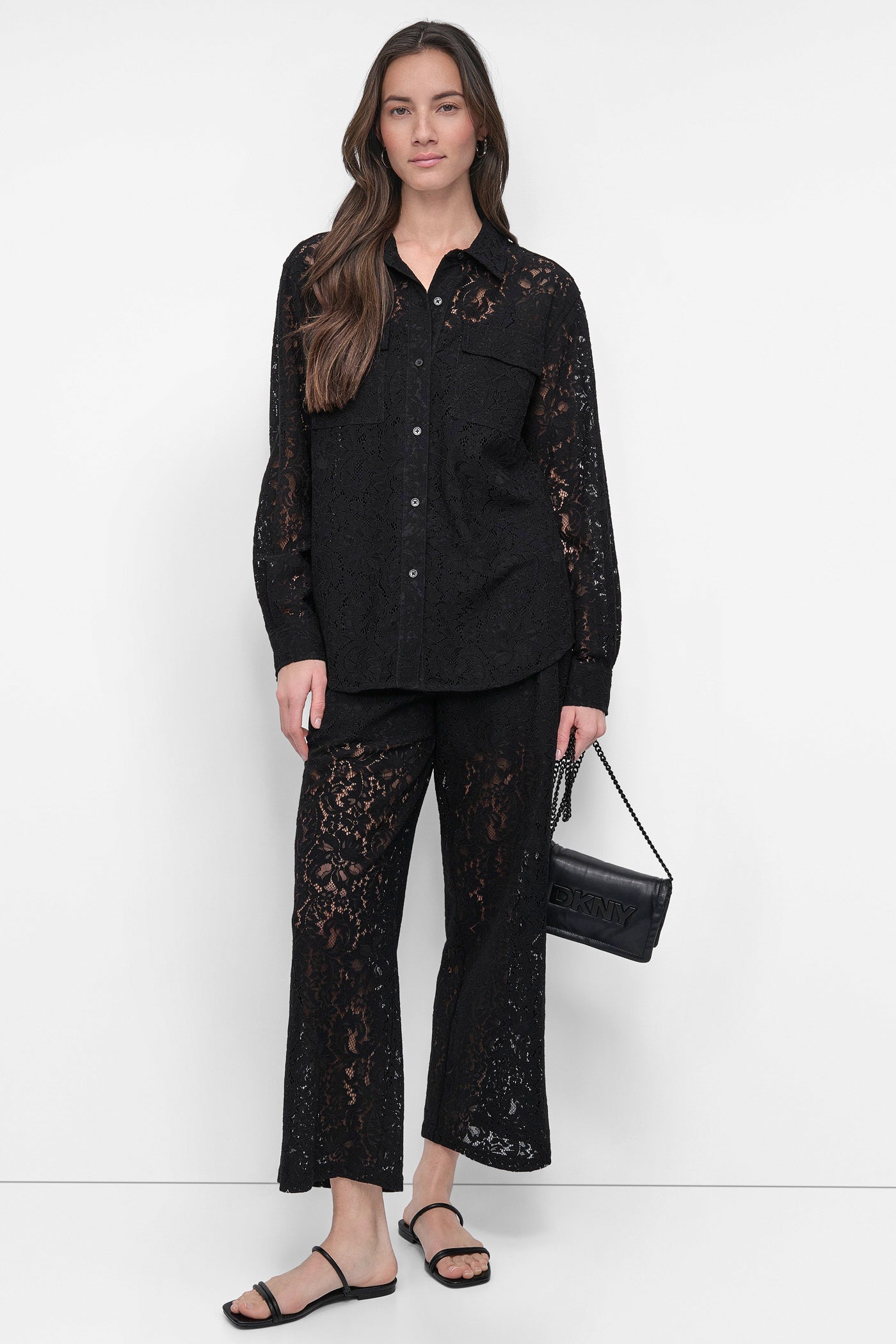 CROPPED LACE STRAIGHT LEG TROUSER VIEW 6 | Pants & Denim
