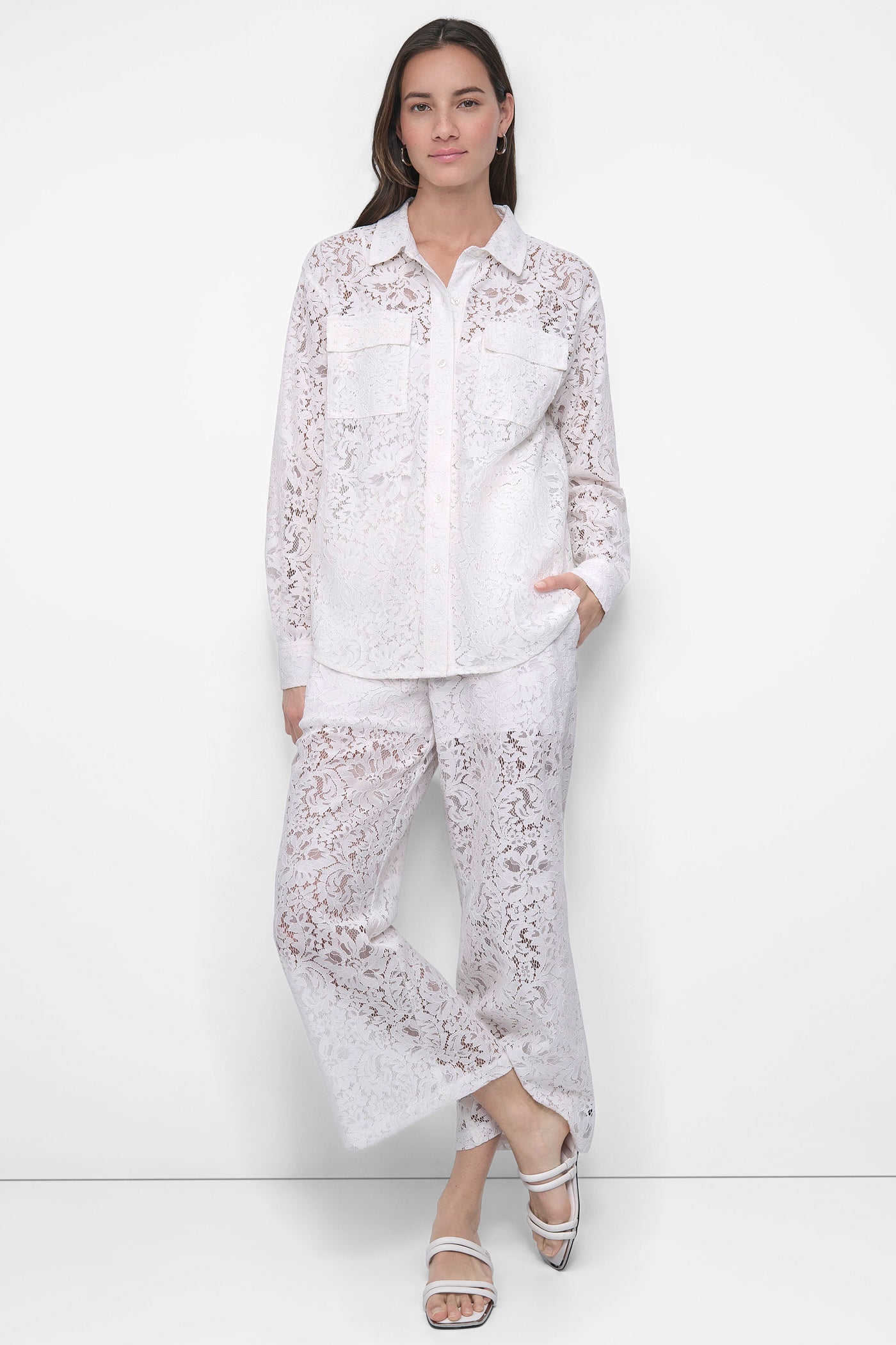 CROPPED LACE STRAIGHT LEG TROUSER VIEW 6 | Pants & Denim
