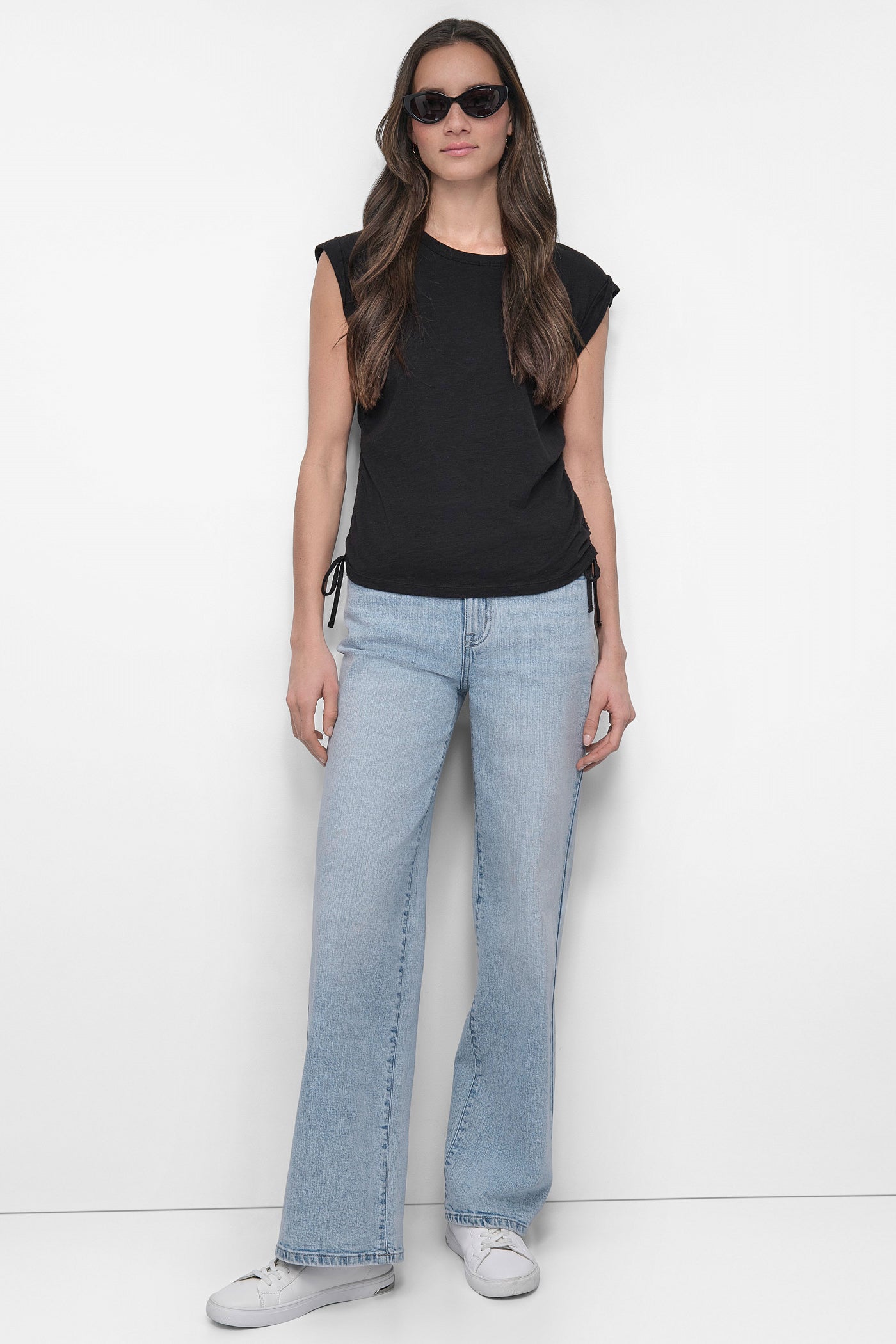 RUCHED SIDE-TIE TEE VIEW 6 | Tees & Tanks
