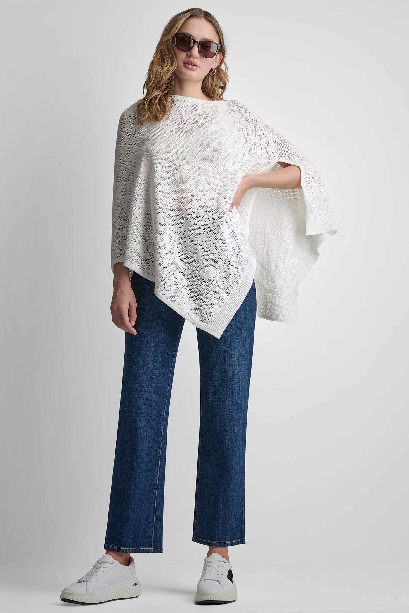 ASYMMETRIC LOGO POINTELLE PONCHO VIEW 5