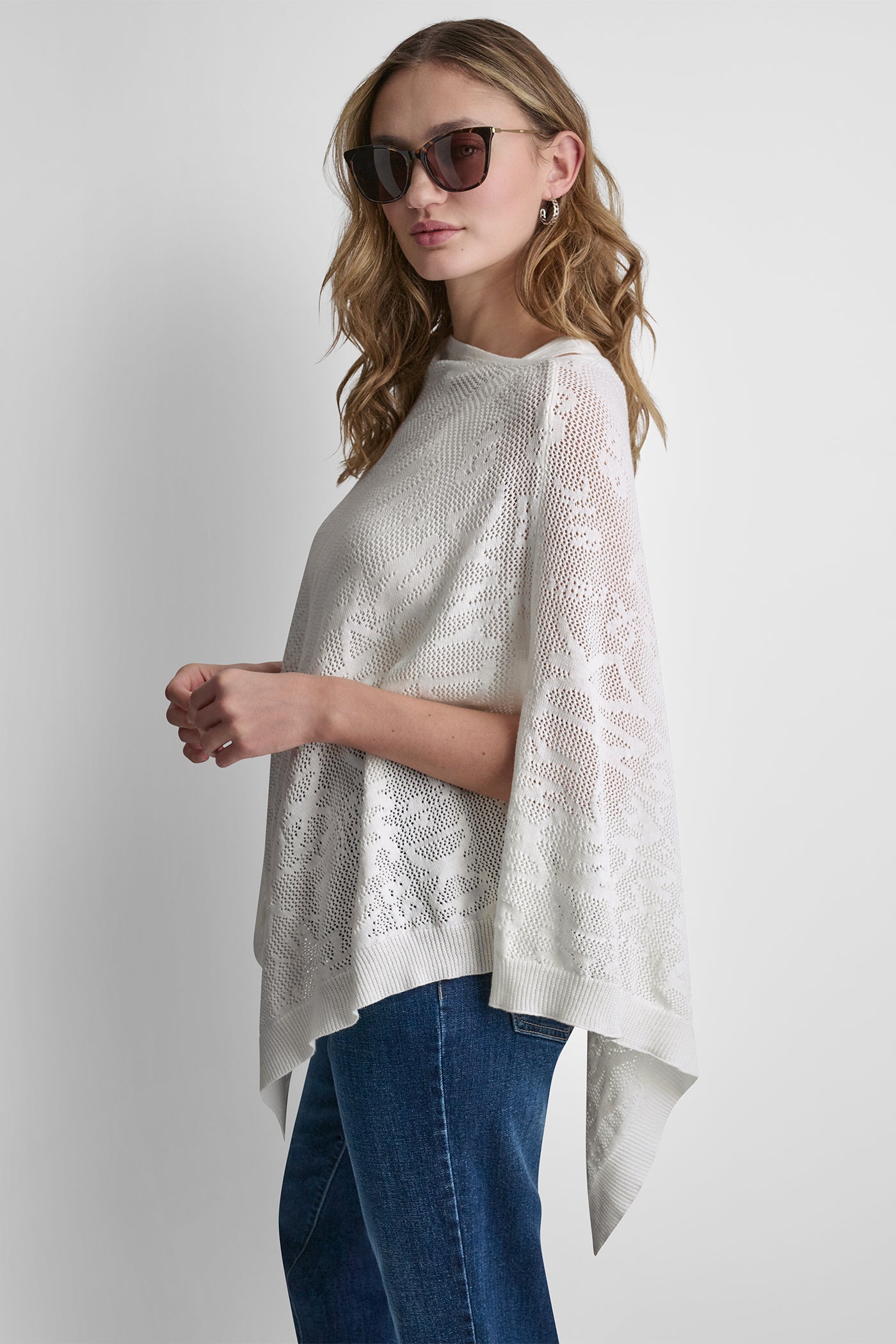 ASYMMETRIC LOGO POINTELLE PONCHO VIEW 4