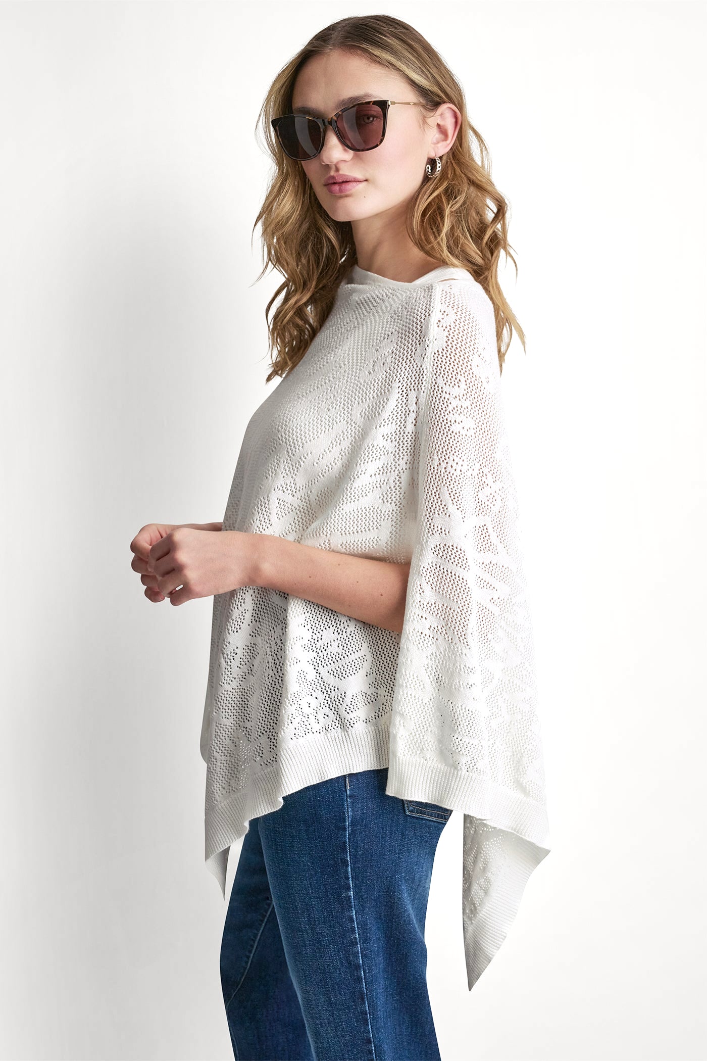 ASYMMETRIC LOGO POINTELLE PONCHO VIEW 4 | Spring New Arrivals
