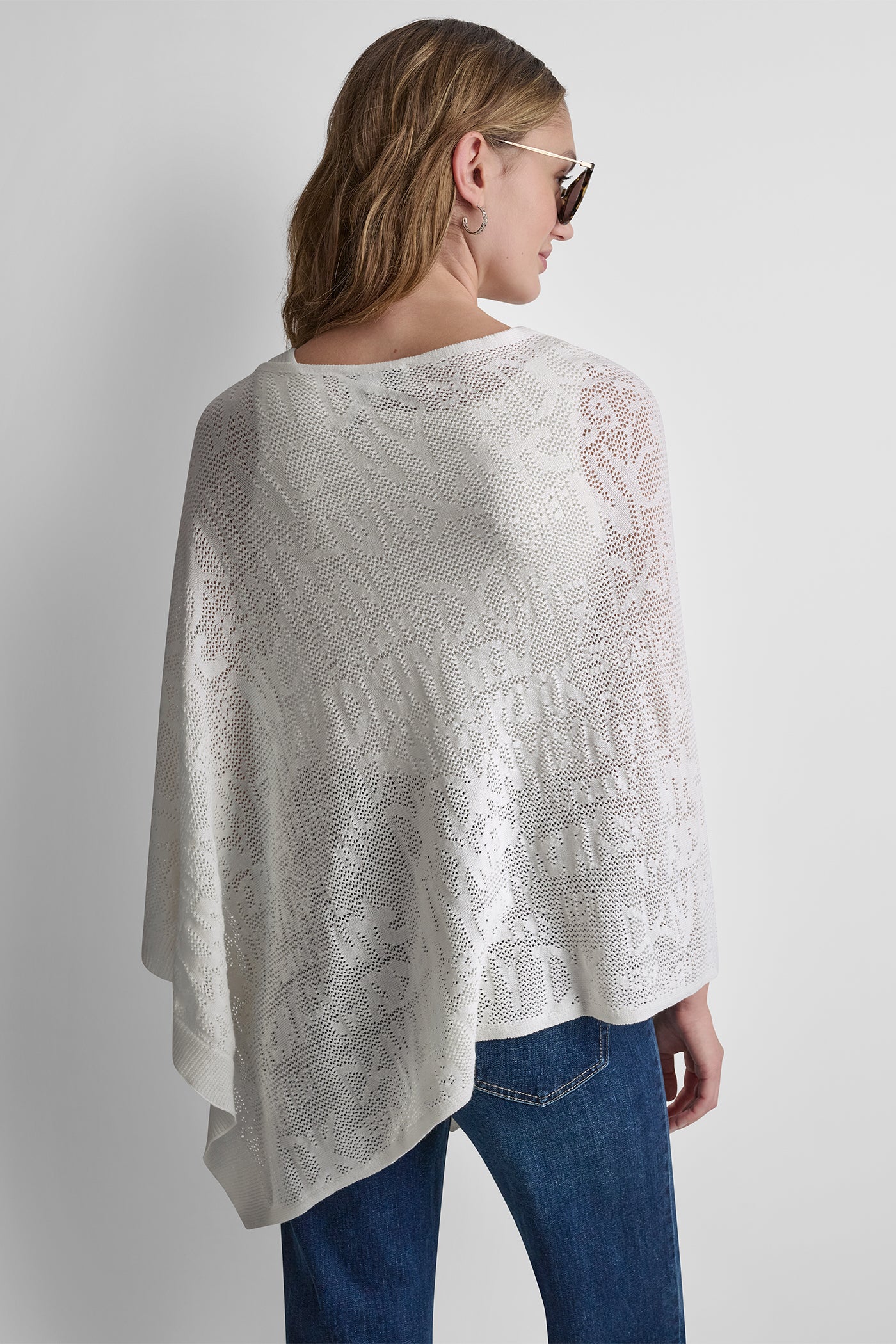 ASYMMETRIC LOGO POINTELLE PONCHO VIEW 3