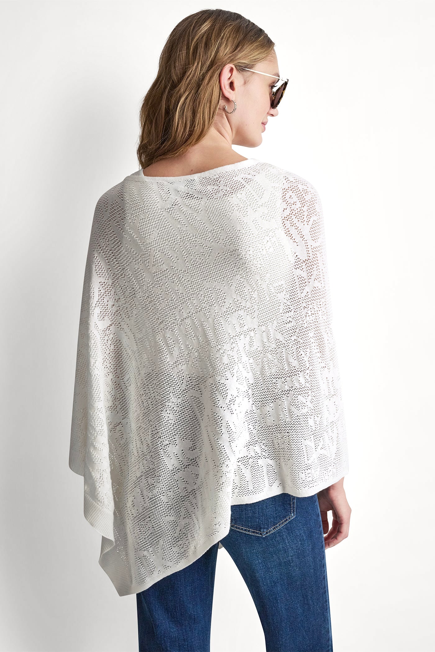 ASYMMETRIC LOGO POINTELLE PONCHO VIEW 3 | Spring New Arrivals