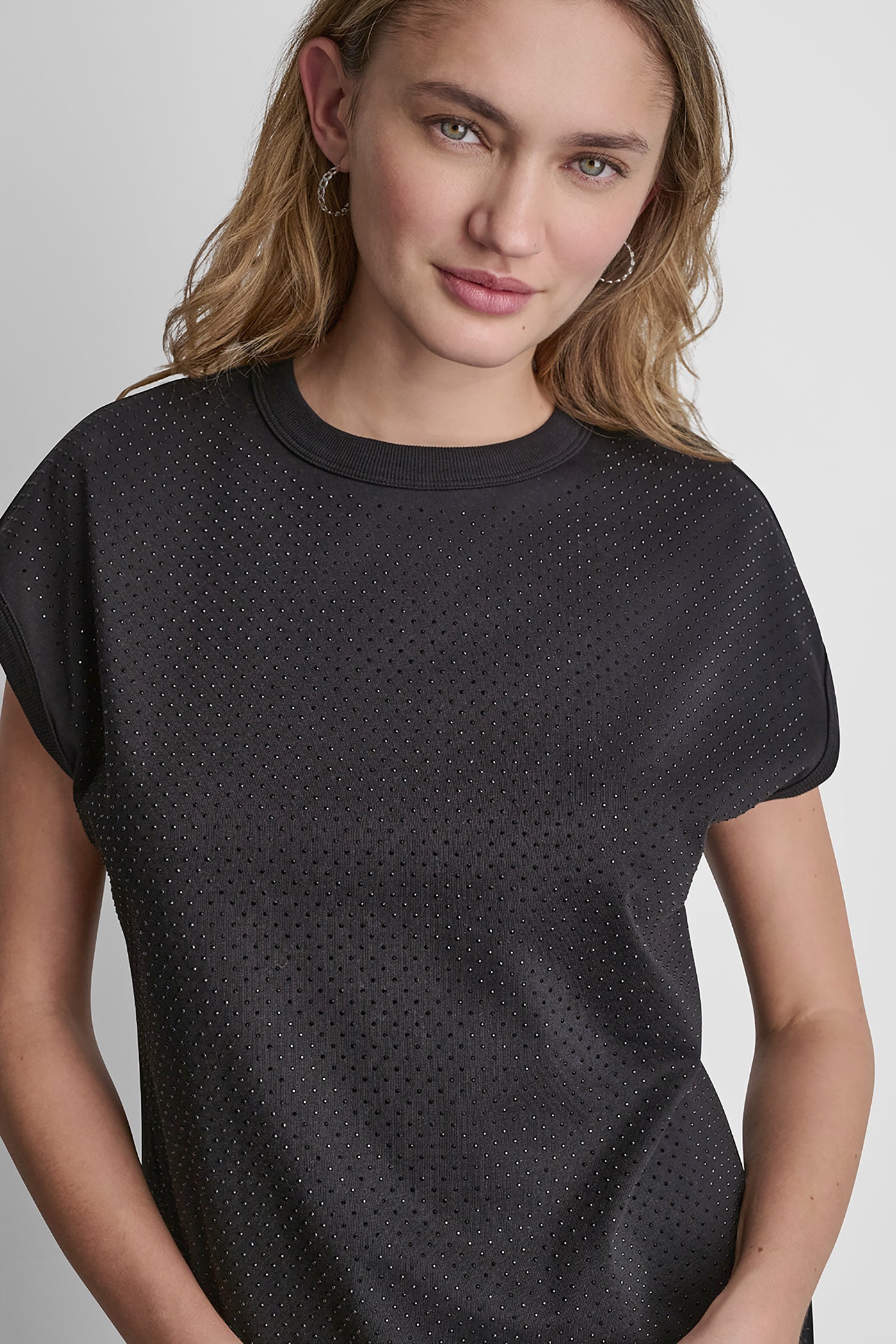 Black RHINESTONE EMBELLISHED TANK TOP, VIEW 2 | New Arrivals