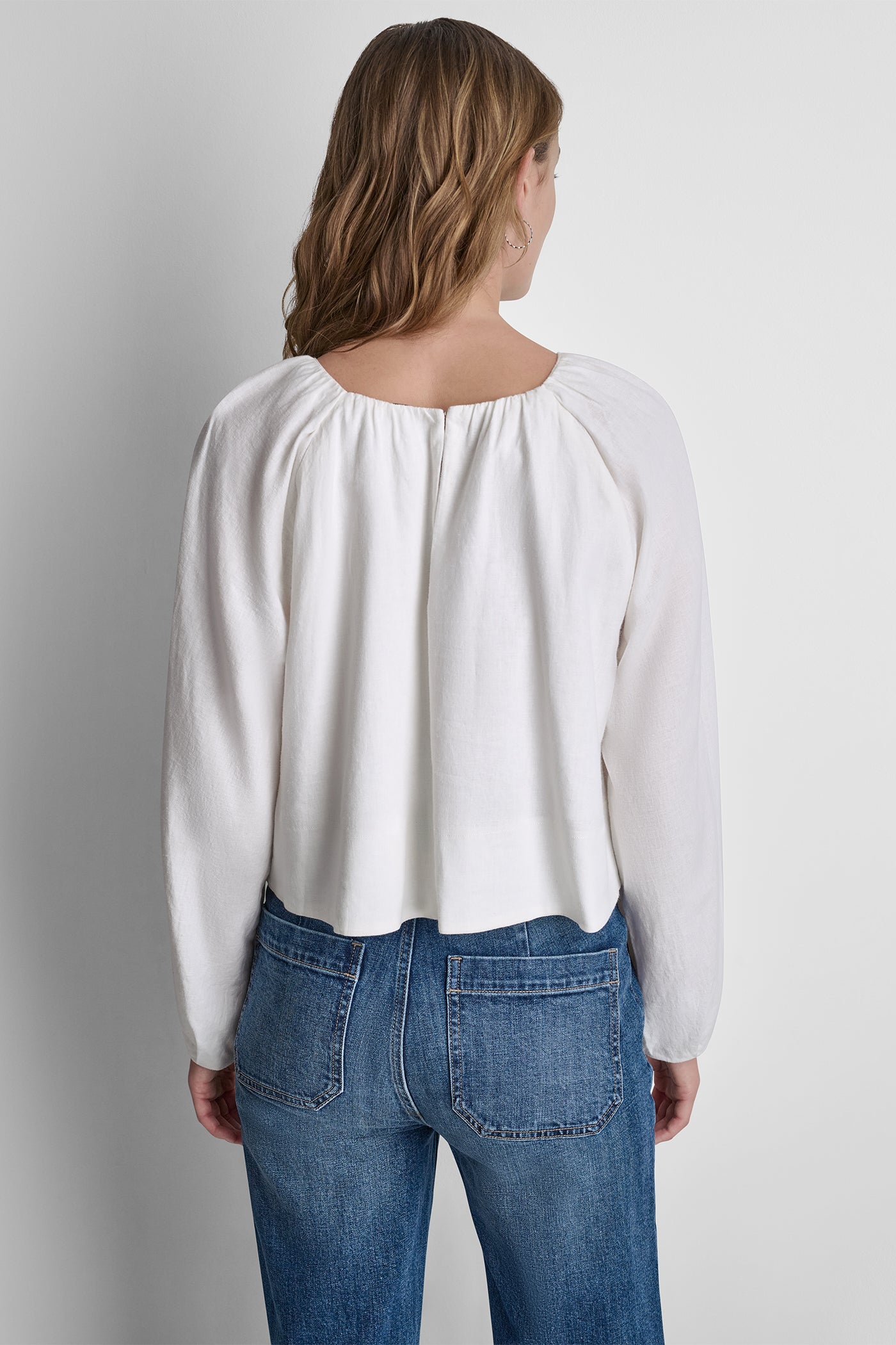 LINEN-BLEND RAGLAN SLEEVE BLOUSE VIEW 3 | WOMEN'S SWEATERS & TOPS