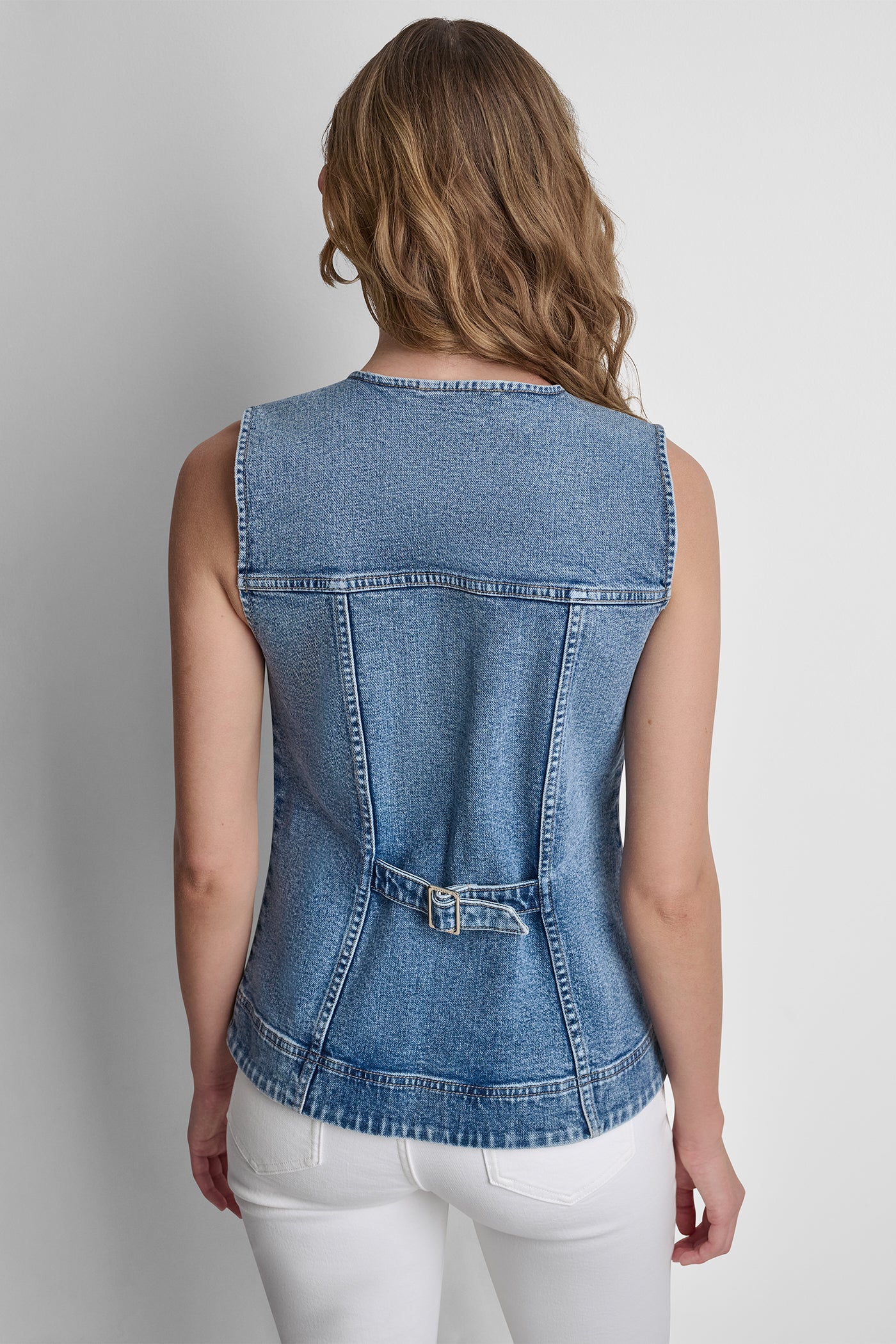 LONGLINE DENIM VEST VIEW 3 | Denim Destination