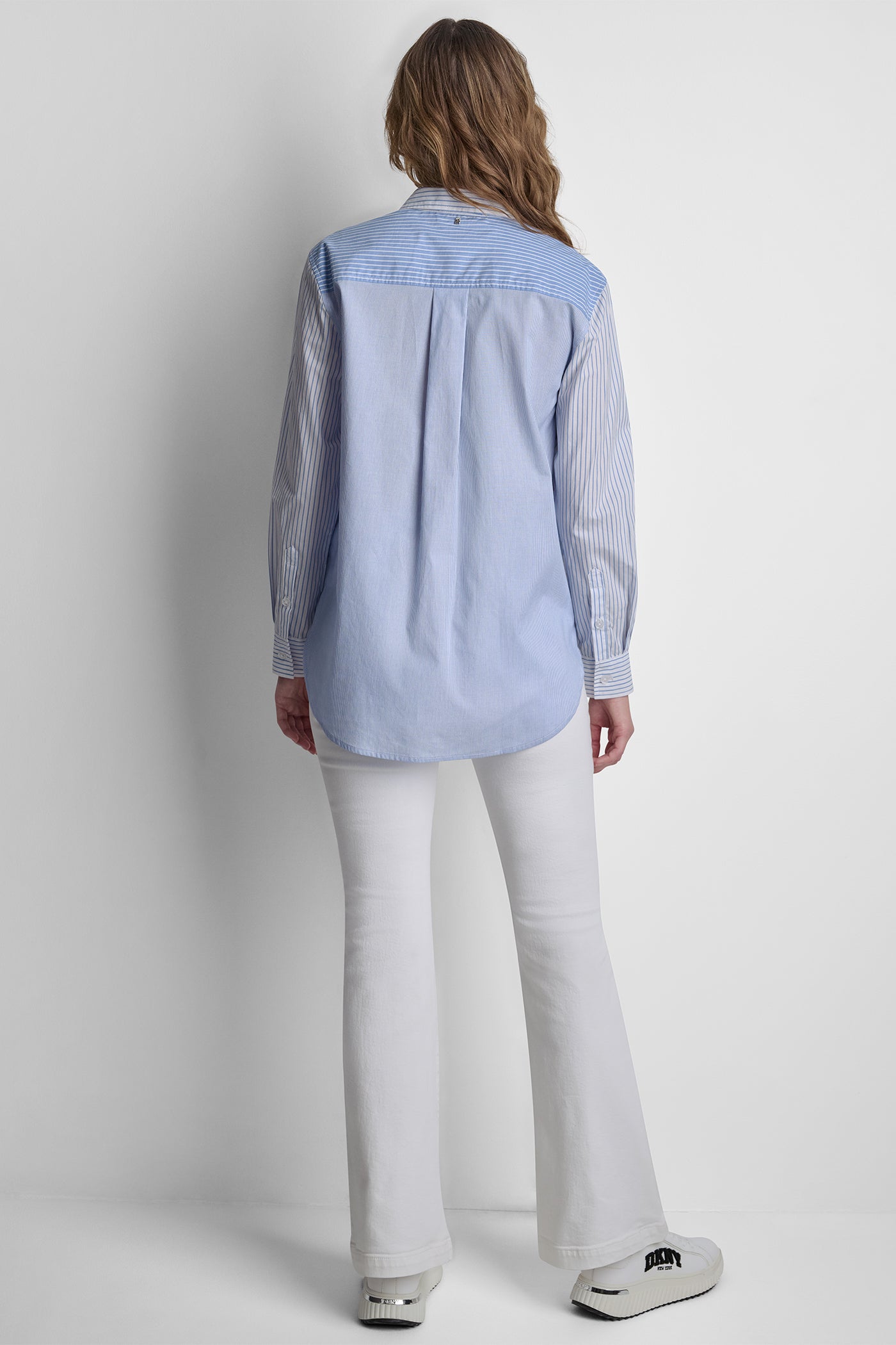 POPLIN CLASSIC FIT SHIRT WITH MIXED STRIPES VIEW 3