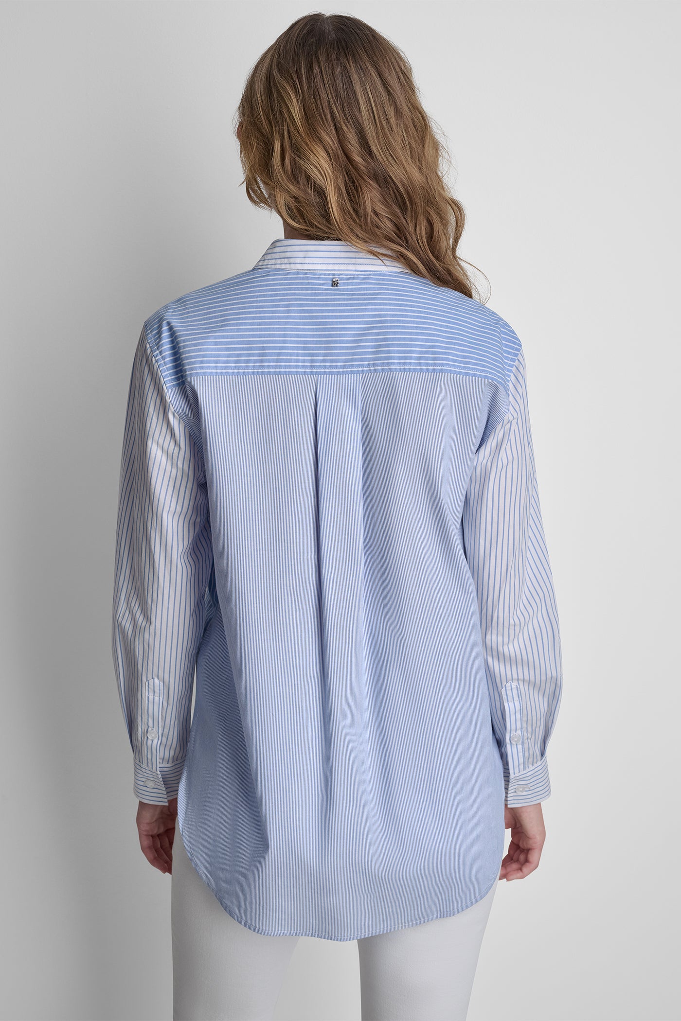 POPLIN CLASSIC FIT SHIRT WITH MIXED STRIPES VIEW 6