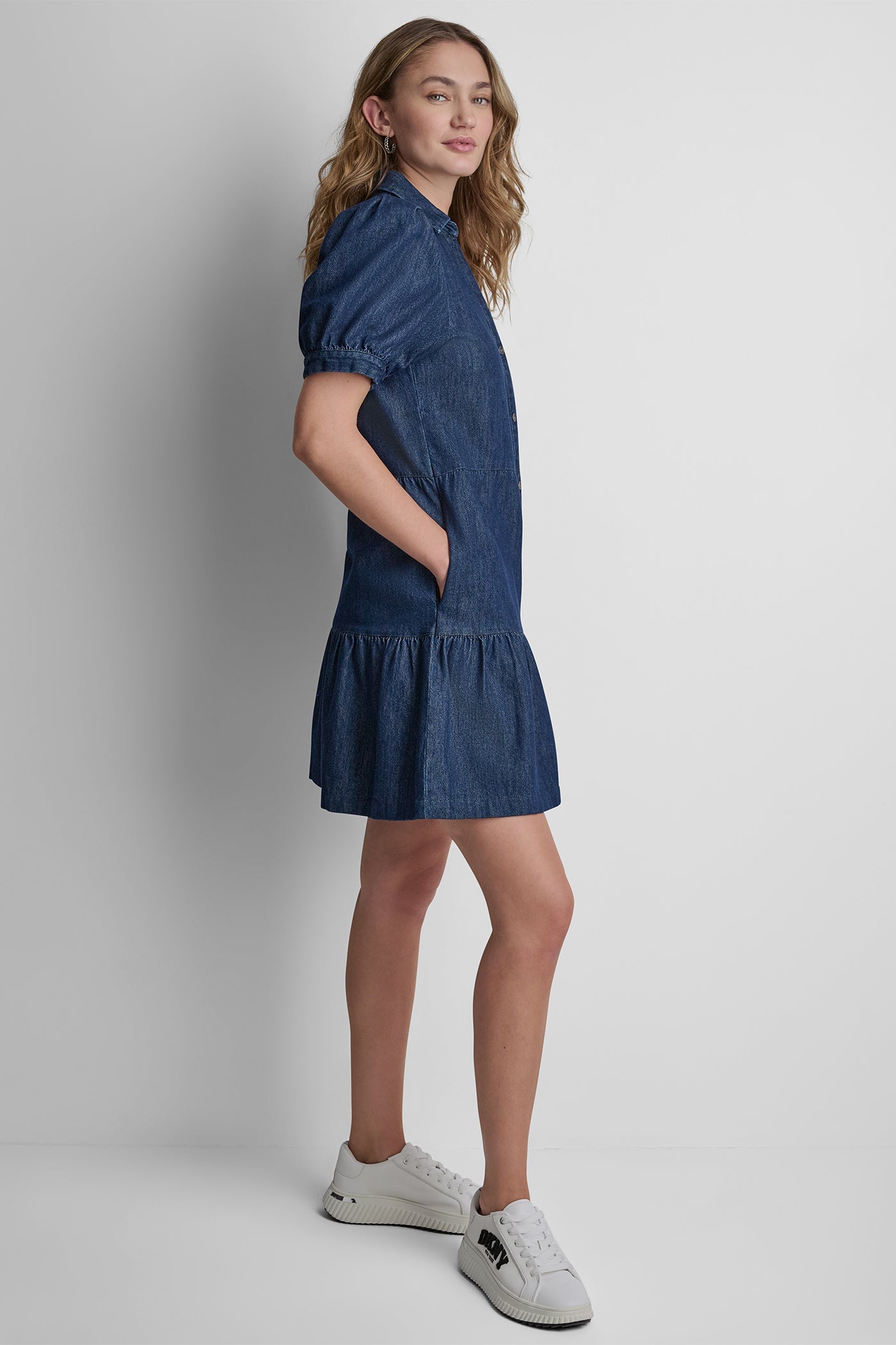 DENIM MINI DRESS VIEW 4 | Dresses & Jumpsuits