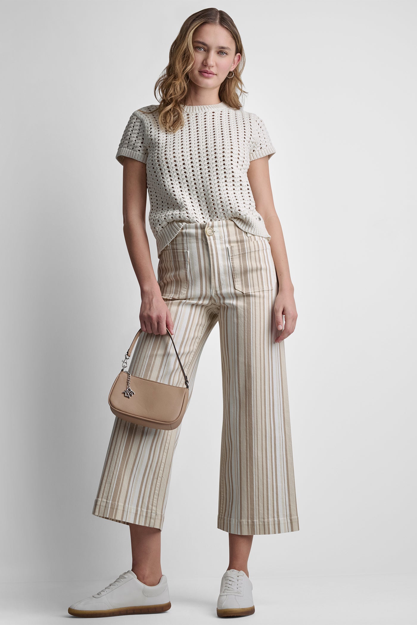 Pebble Stripe HIGH-RISE WIDE LEG WITH PATCH POCKETS, VIEW 1 | New clothing