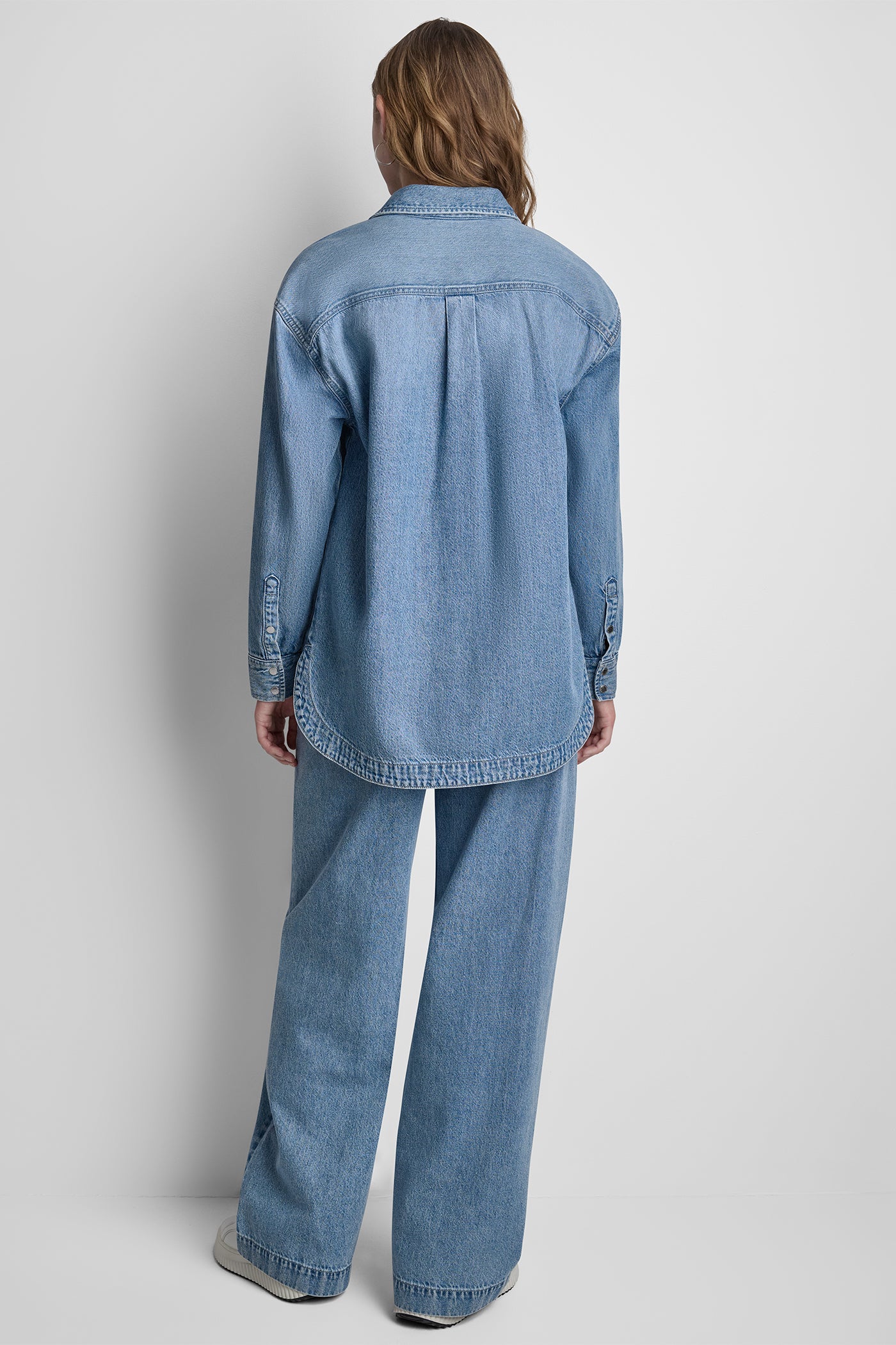 DENIM SHIRT WITH LOGO CUTOUT VIEW 7 | WOMEN'S SWEATERS & TOPS
