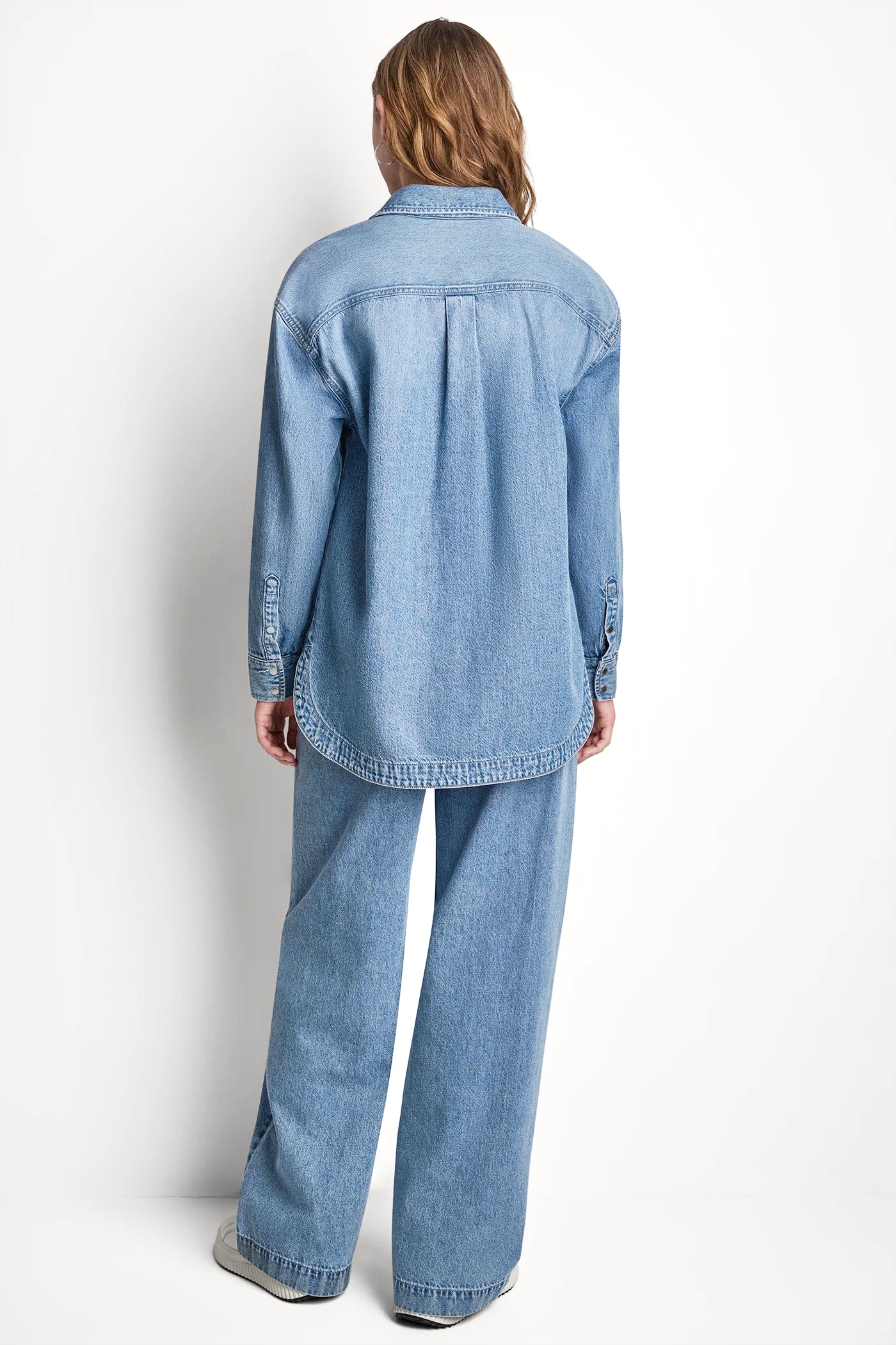 DENIM SHIRT WITH LOGO CUTOUT VIEW 6 | All Products