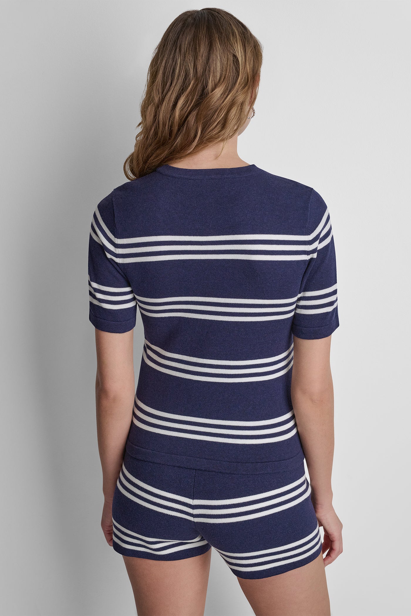ELBOW SLEEVE STRIPED SWEATER VIEW 3