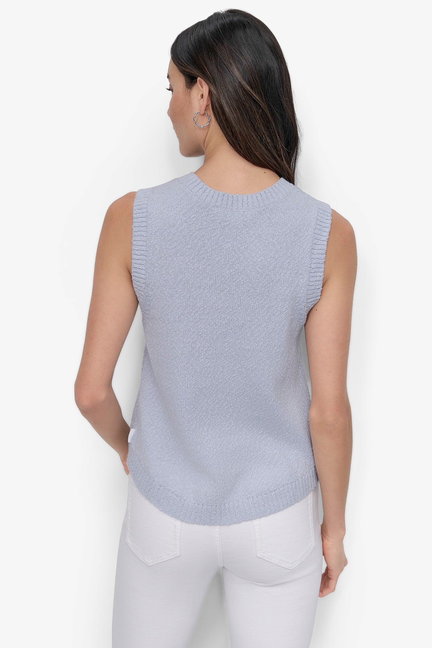 Frost Blue TEXTURED TANK, VIEW 2 | DKNY JEANS