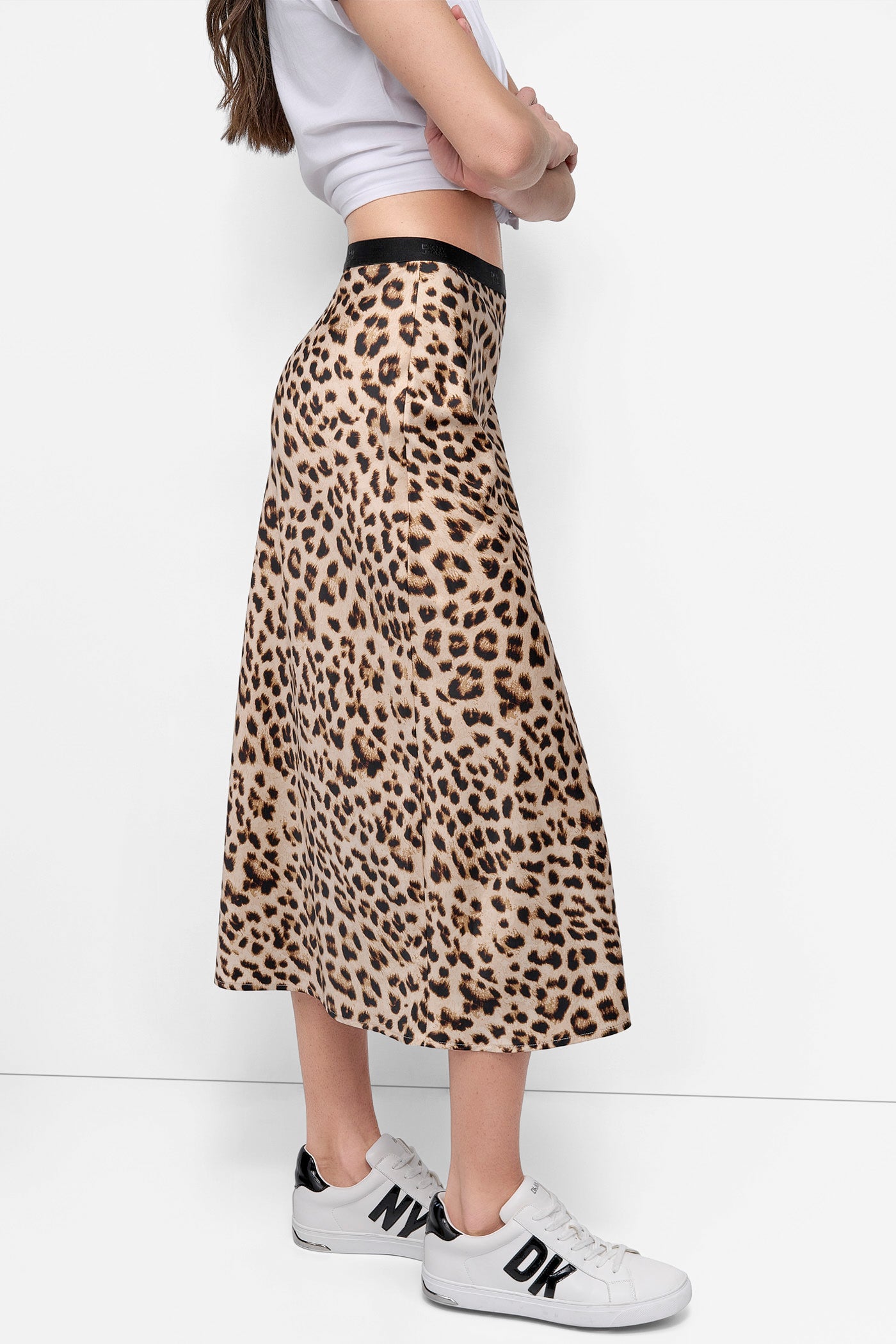 LOGO MIDI SLIP SKIRT VIEW 3 | 9-5 Edit