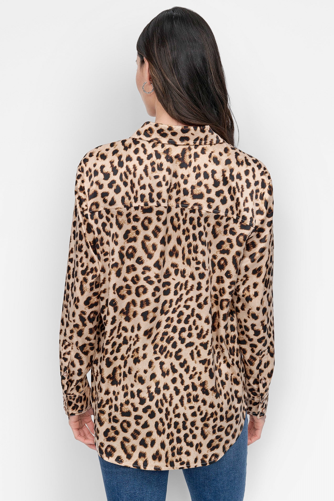 LEOPARD WHISKEY CLASSIC FIT BUTTON FRONT SHIRT, VIEW 2 | WOMEN'S SWEATERS & TOPS