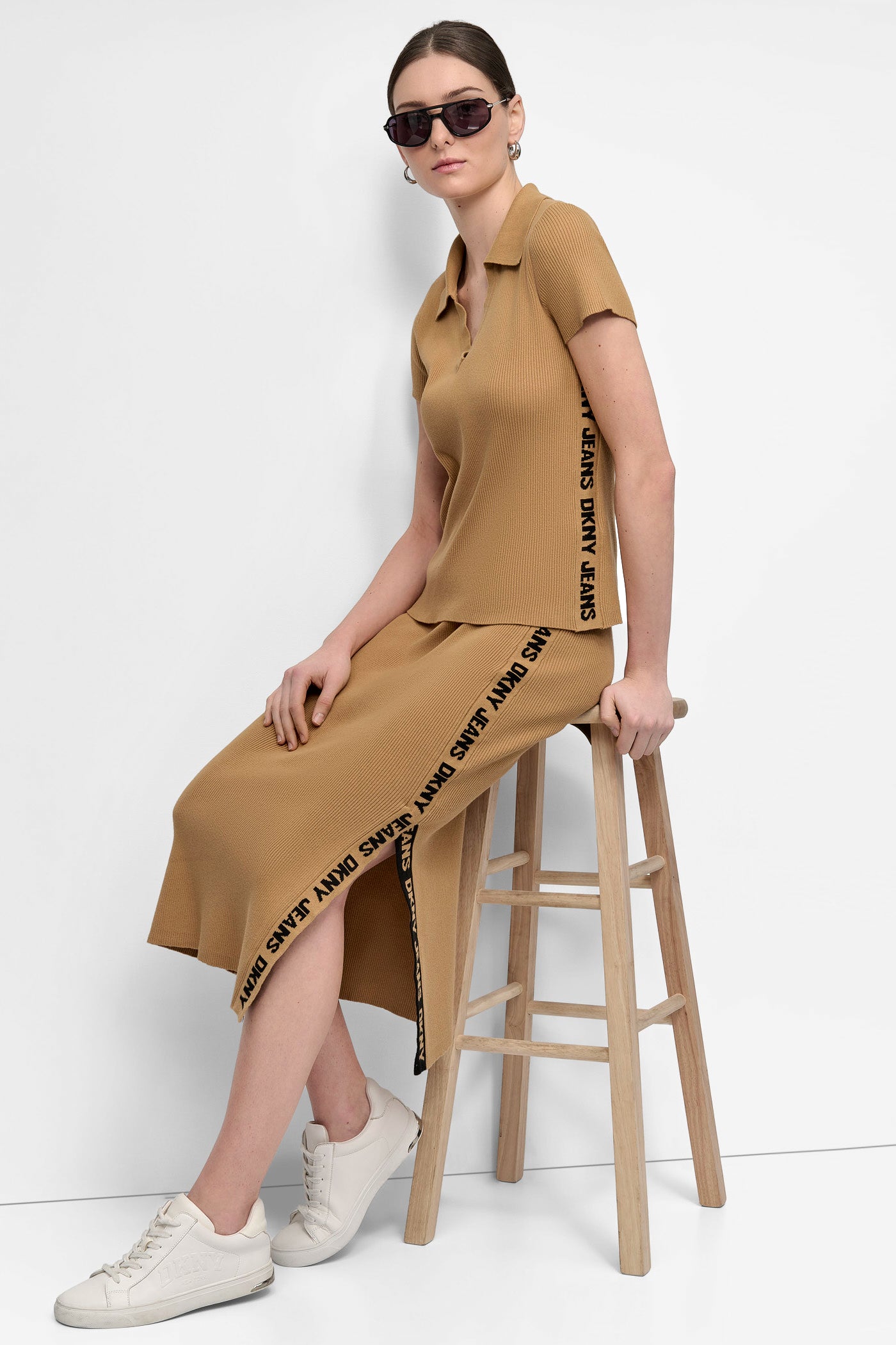 LOGO RIB-KNIT POLO VIEW 7 | WOMEN'S SWEATERS & TOPS