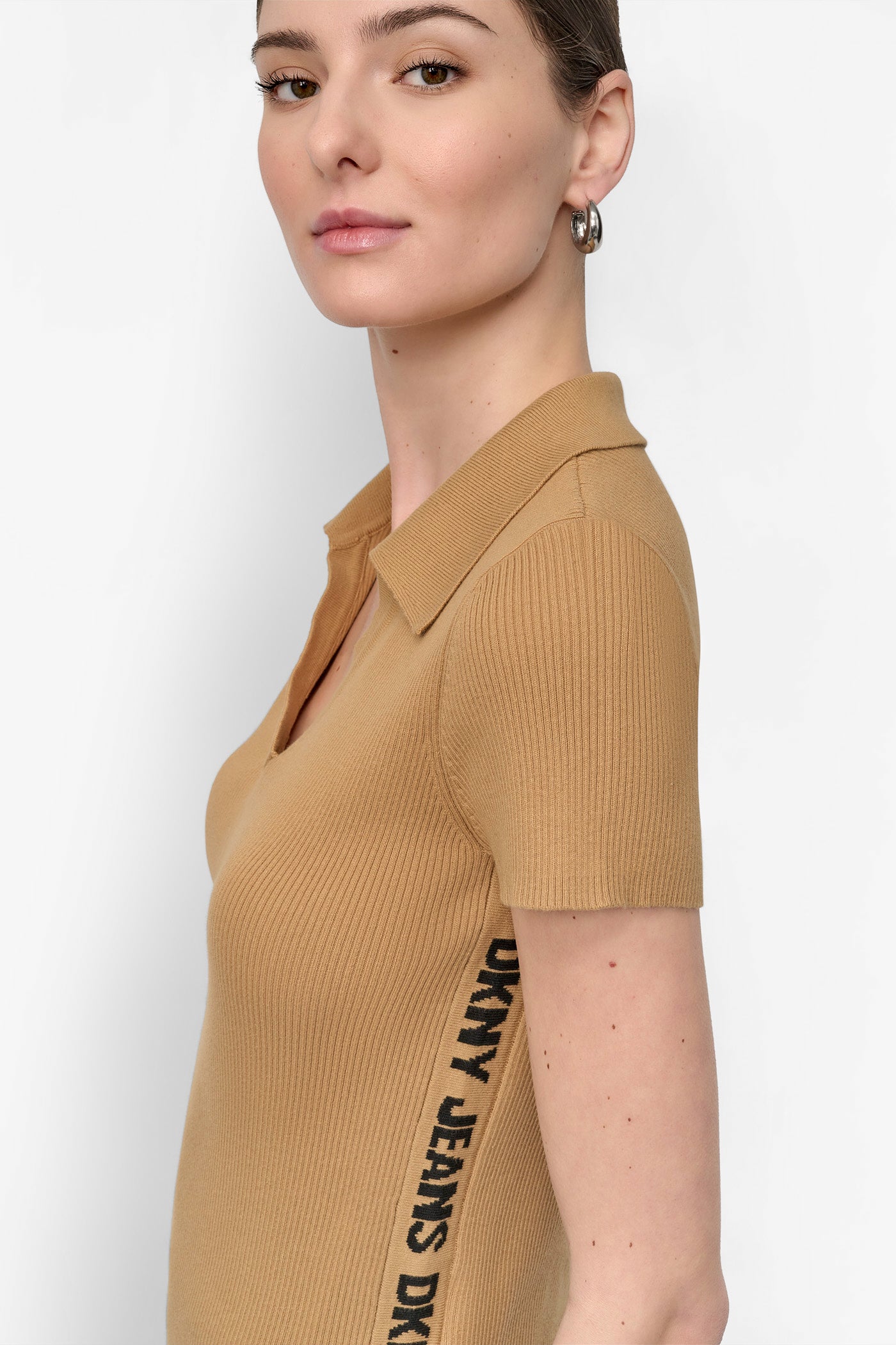 LOGO RIB-KNIT POLO VIEW 4 | WOMEN'S SWEATERS & TOPS