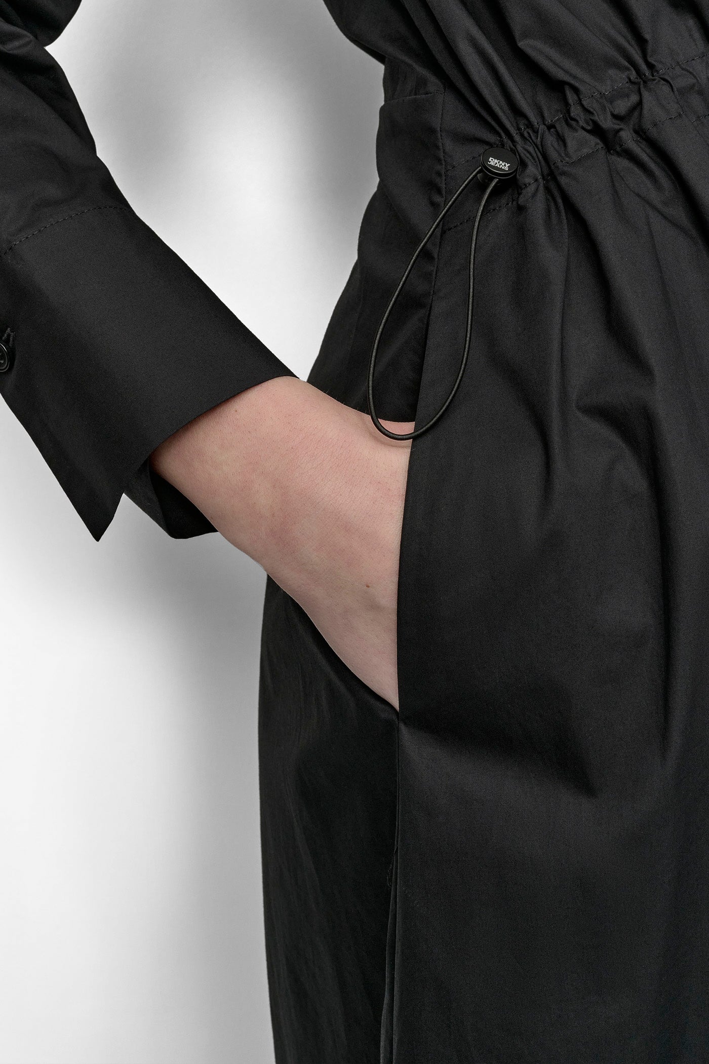 ADJUSTABLE WAIST MIDI SHIRT DRESS VIEW 6