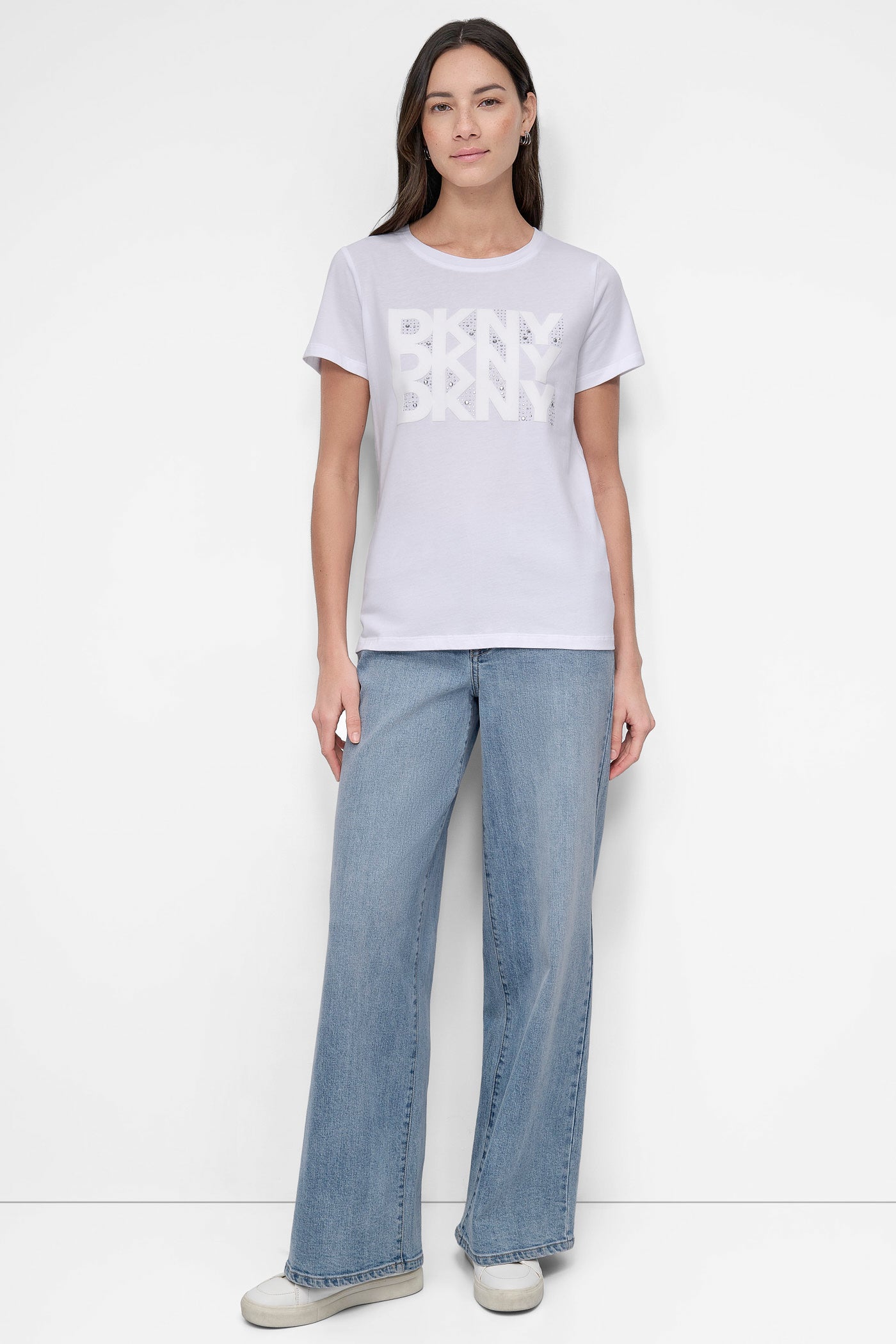 DKNY RHINESTONE DNA LOGO TEE VIEW 3 | DKNY Promo