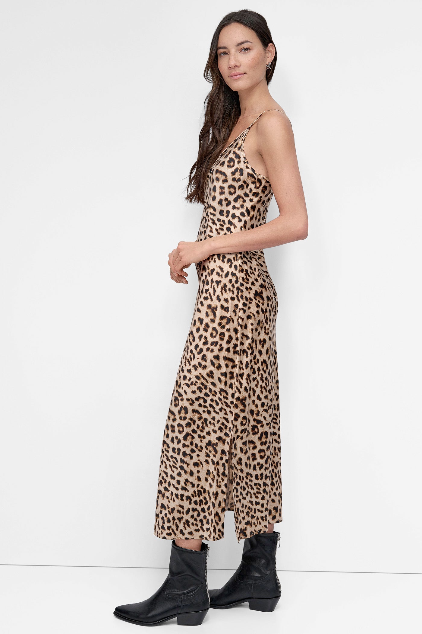 HIGH-SPLIT MIDI SLIP DRESS VIEW 3 | SALE DRESSES