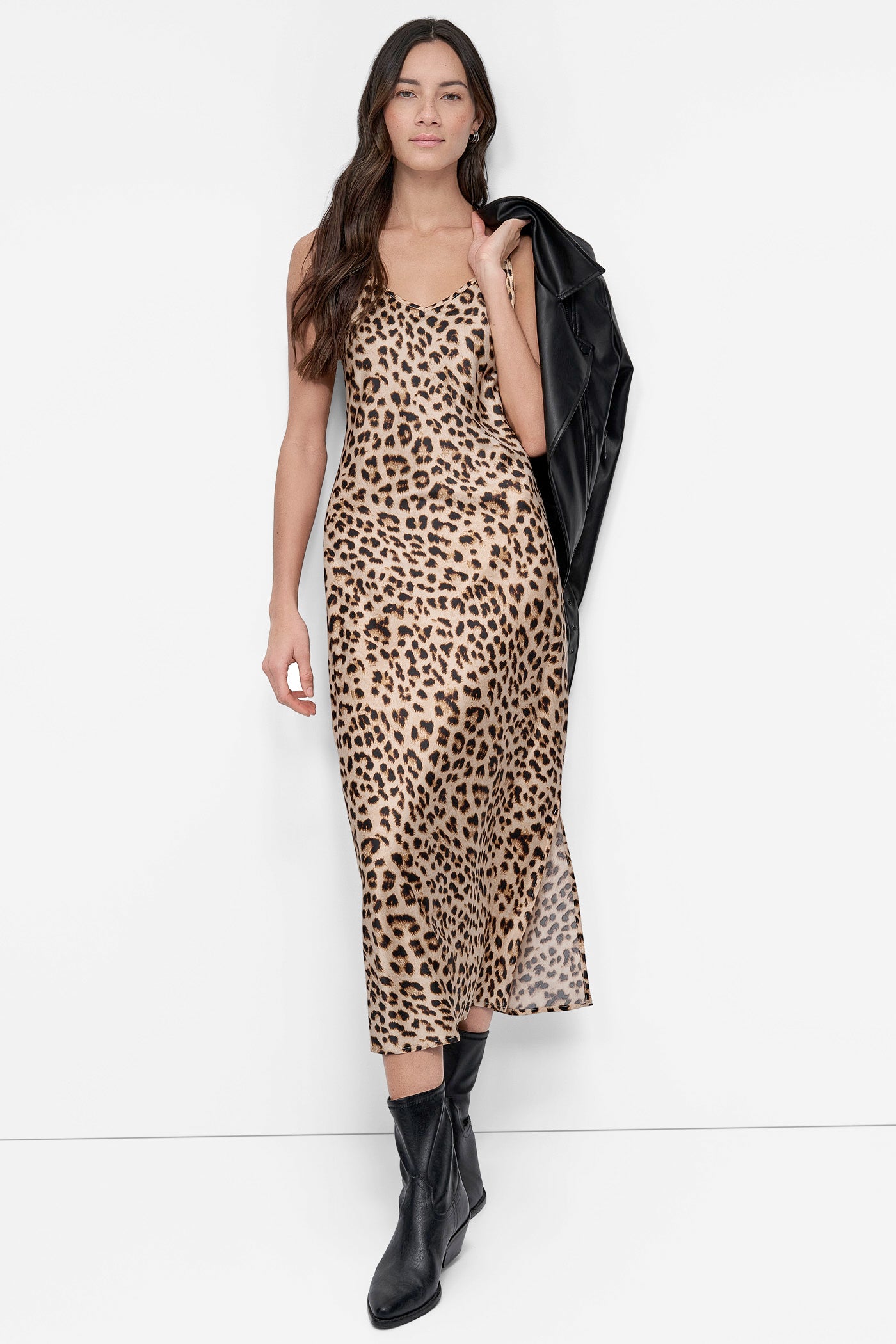 HIGH-SPLIT MIDI SLIP DRESS VIEW 4 | SALE DRESSES