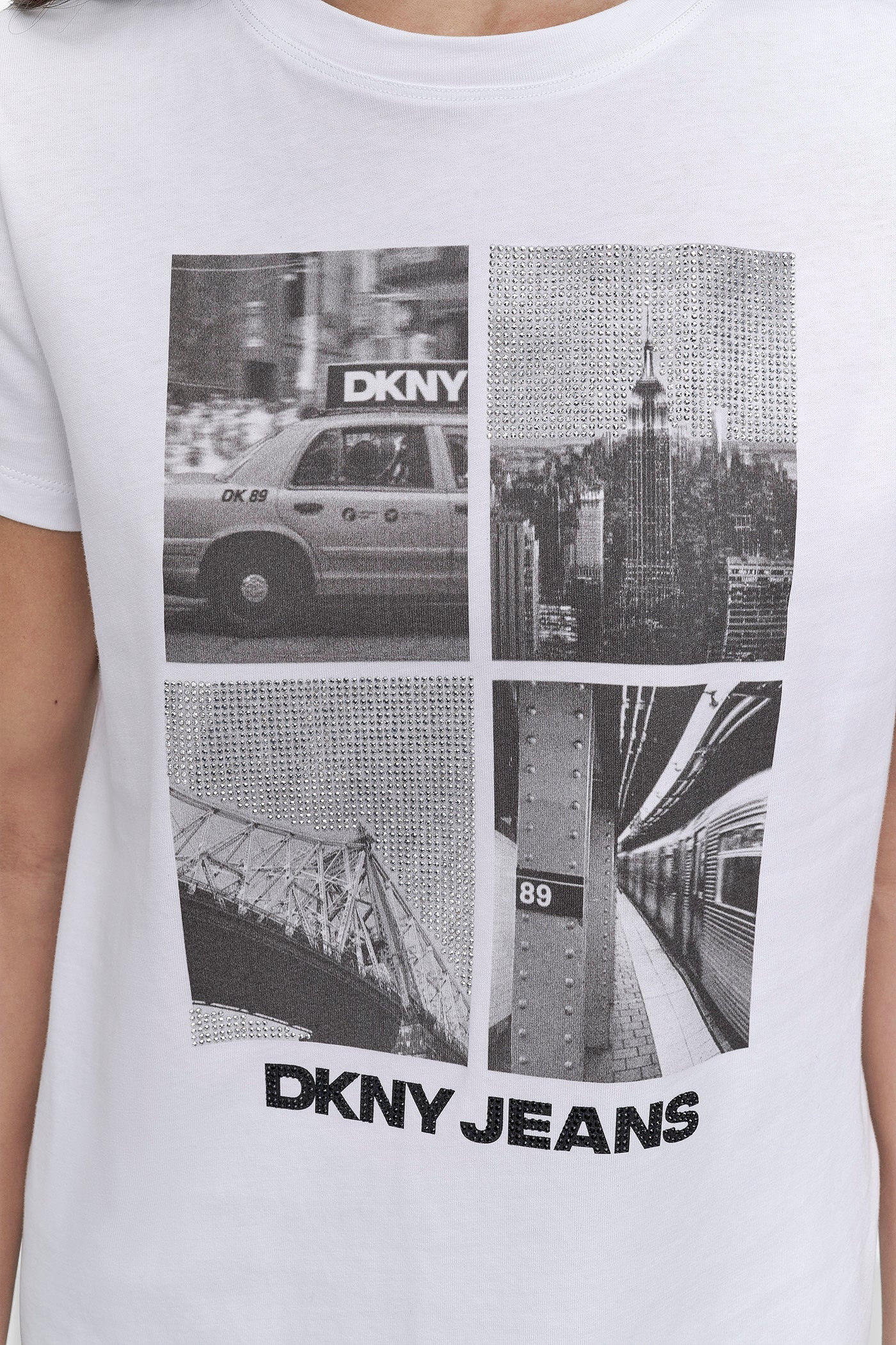 CRYSTAL EMBELLISHED CITYSCAPE GRAPHIC TEE VIEW 4 | Tees & Tanks