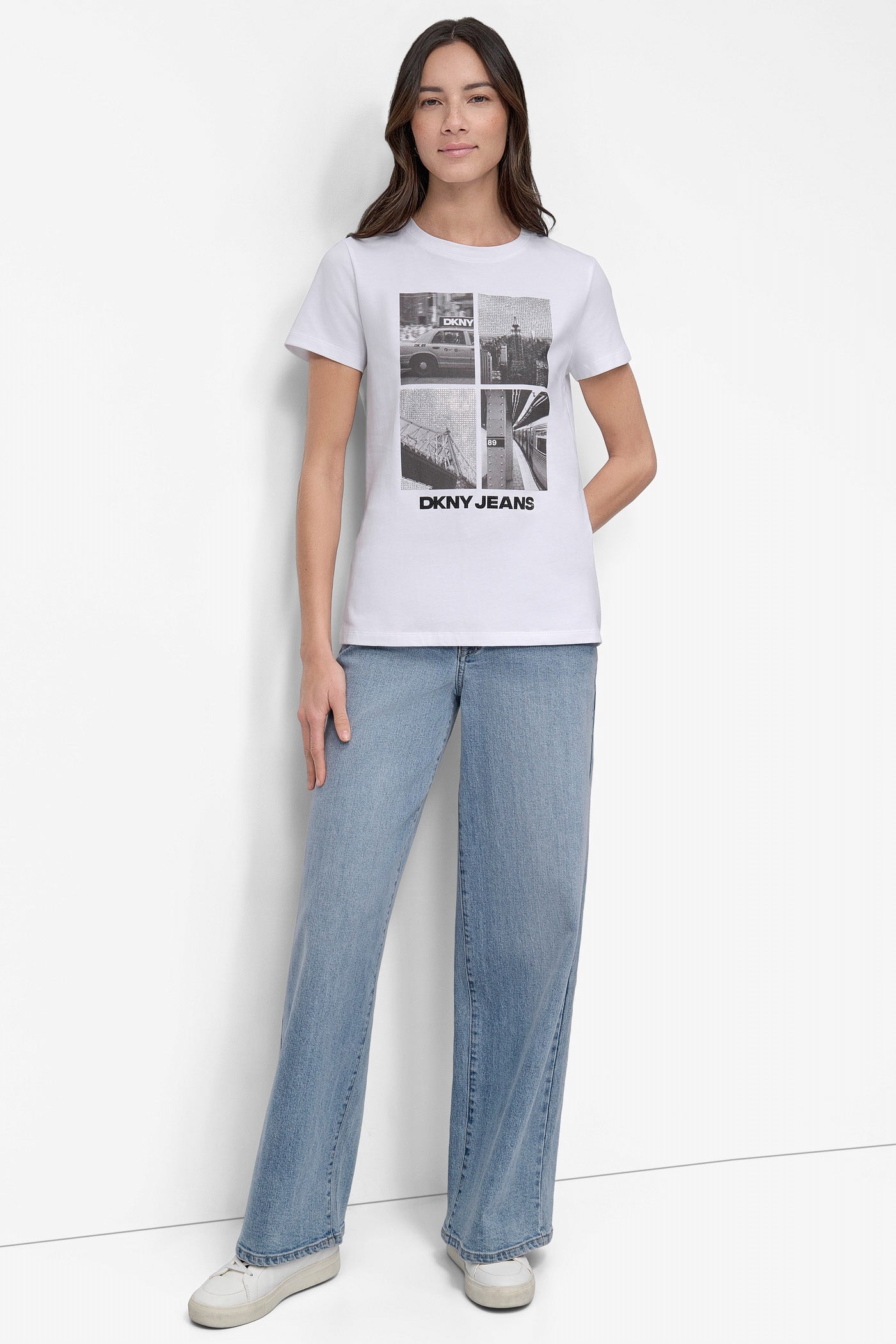 CRYSTAL EMBELLISHED CITYSCAPE GRAPHIC TEE VIEW 6 | Tees & Tanks