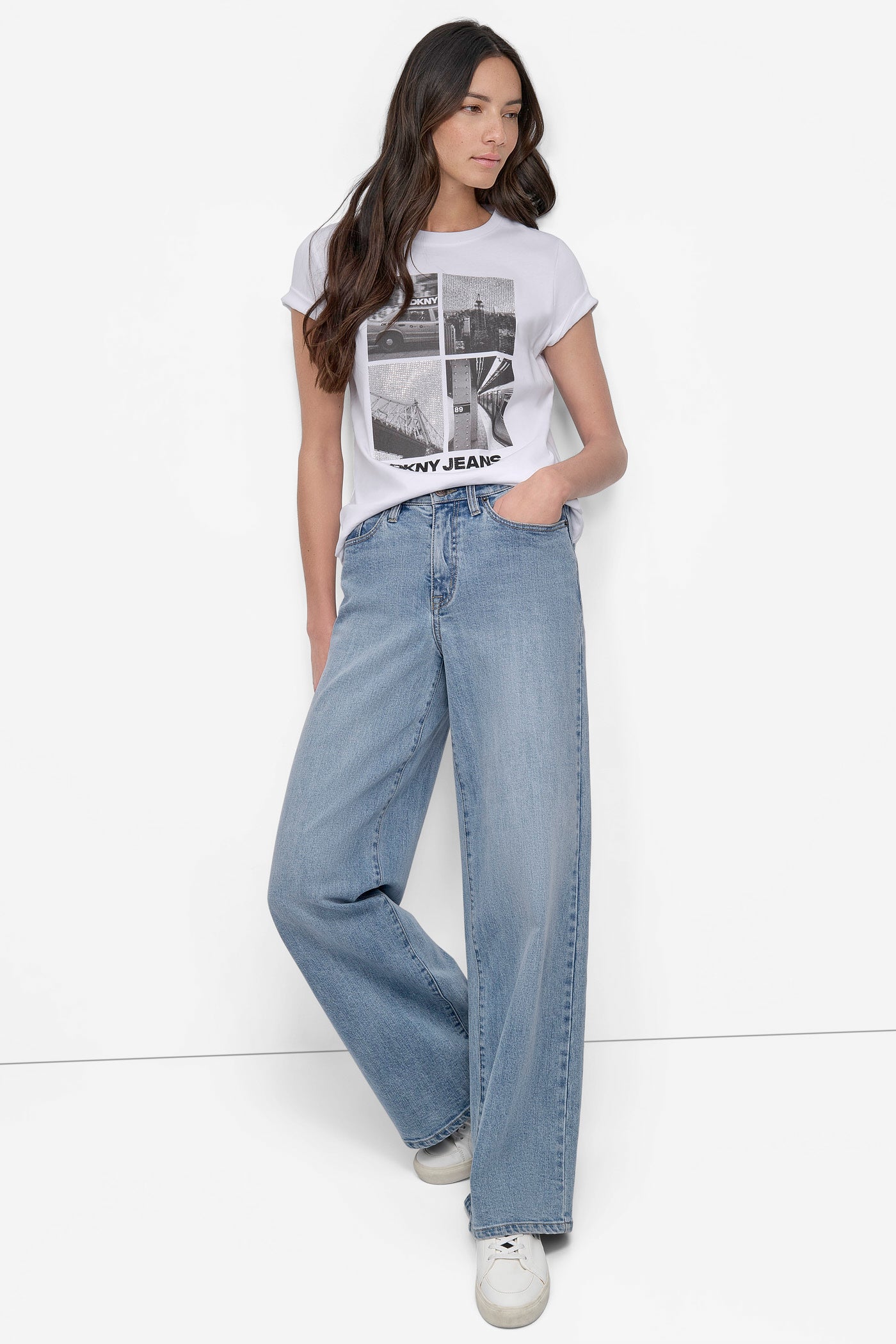 CRYSTAL EMBELLISHED CITYSCAPE GRAPHIC TEE VIEW 7 | Tees & Tanks