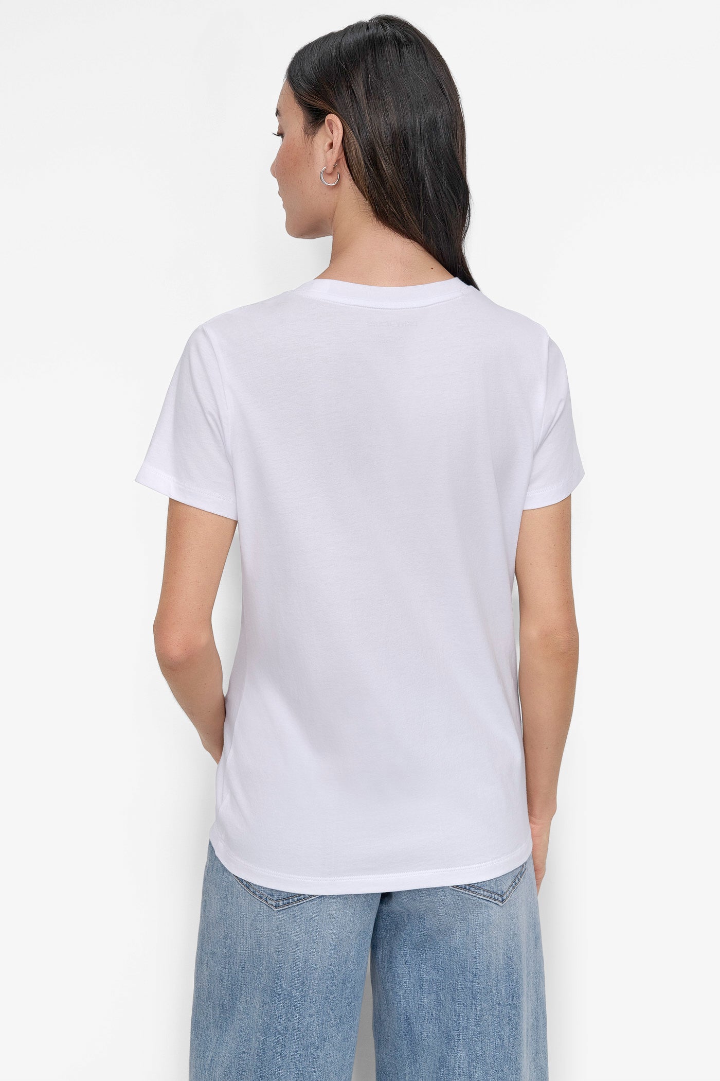 White/Black CRYSTAL LOGO-EMBELLISHED CITY GRAPHIC TEE, BACK VIEW | All Products