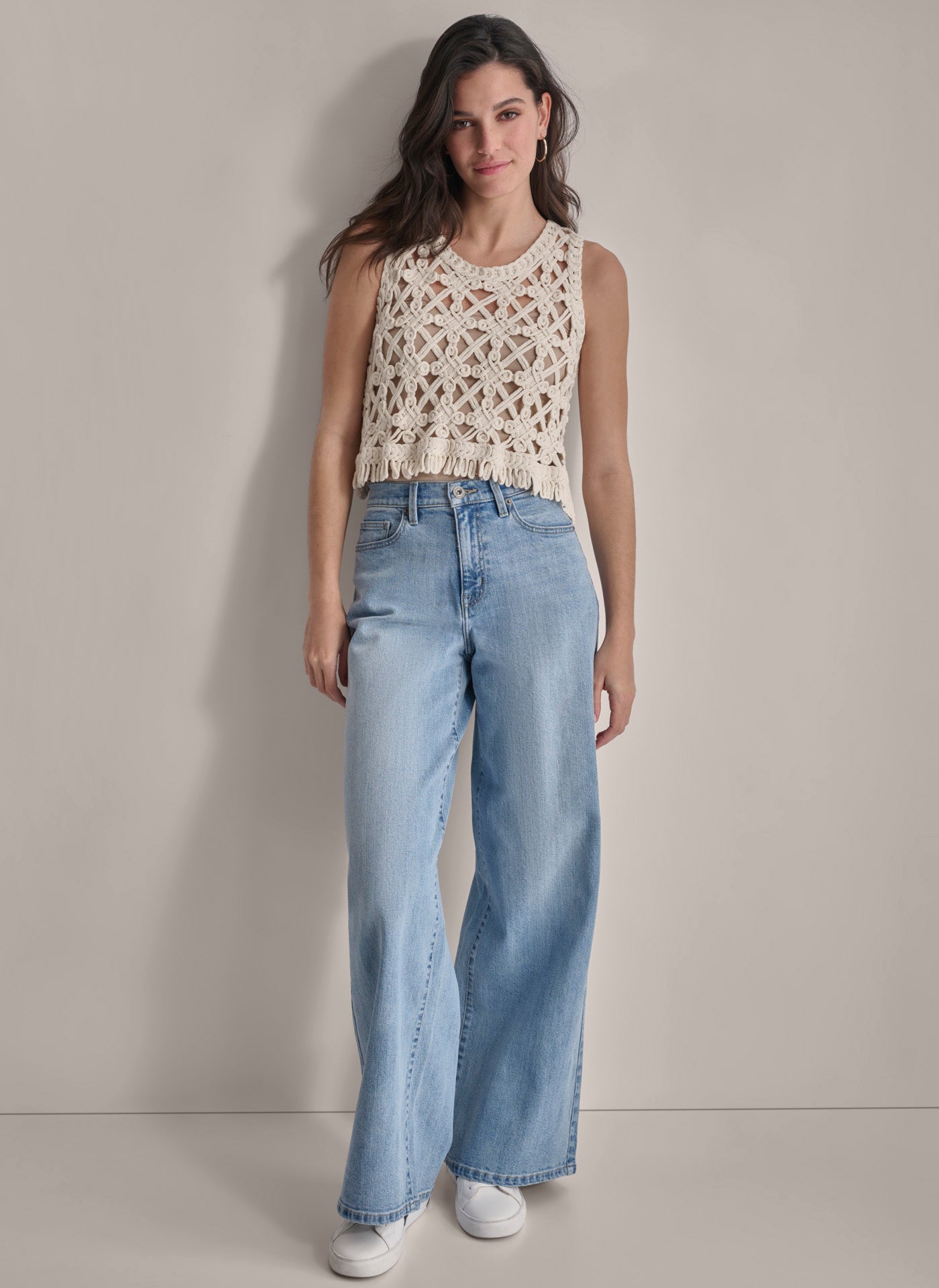 CROPPED FRINGE CROCHET TANK VIEW 3 | Not Clearance or Preorder