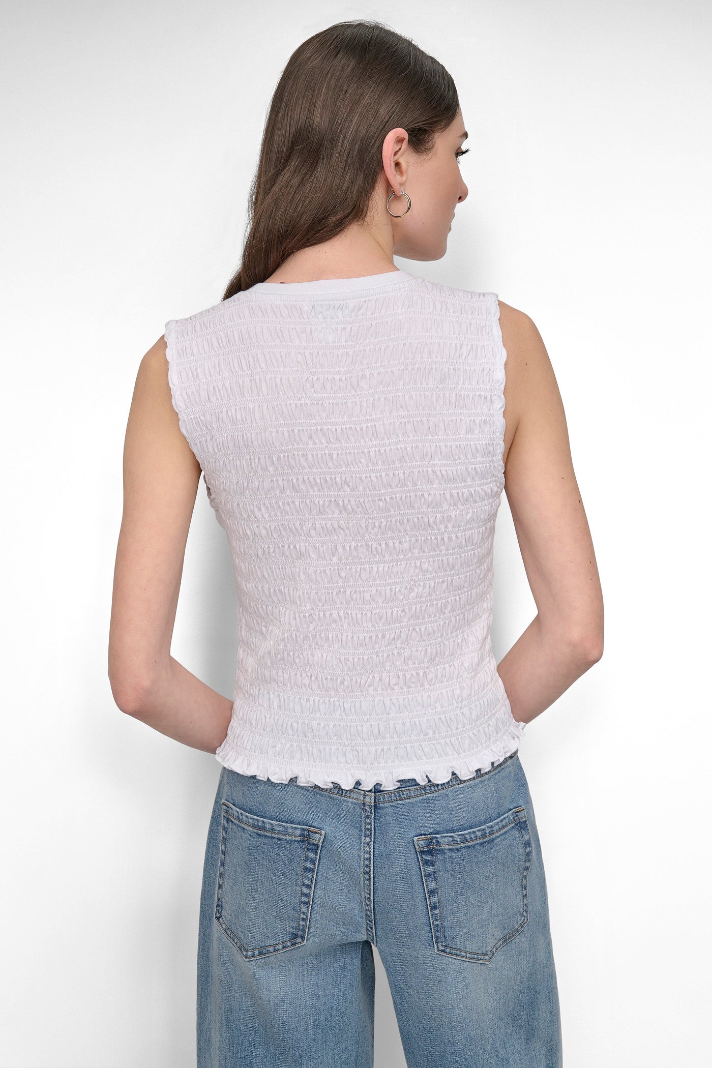SMOCKED TEE VIEW 3 | DKNY JEANS