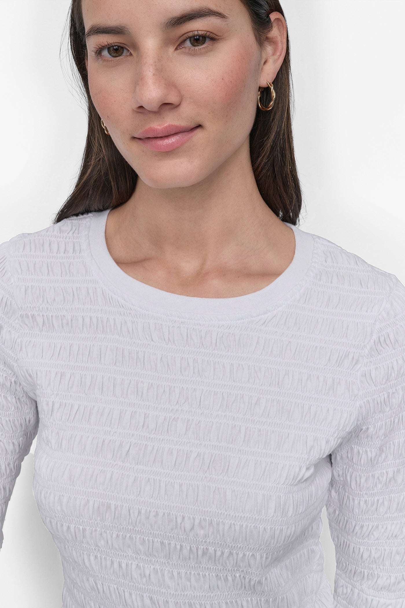 SMOCKED TEE VIEW 4 | WOMEN'S SWEATERS & TOPS