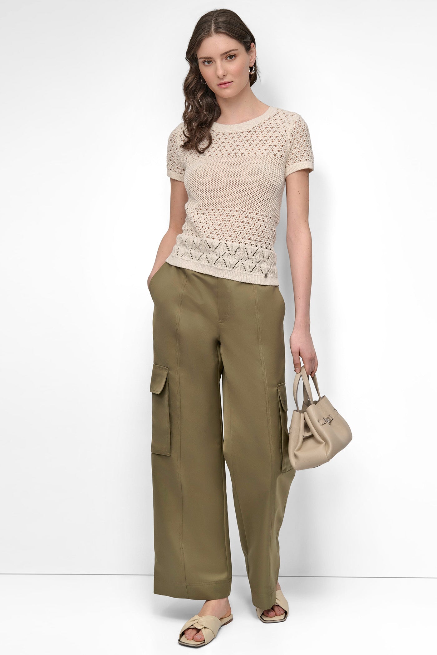 OPEN POINTELLE KNIT SWEATER TEE VIEW 6 | WOMEN'S SWEATERS & TOPS