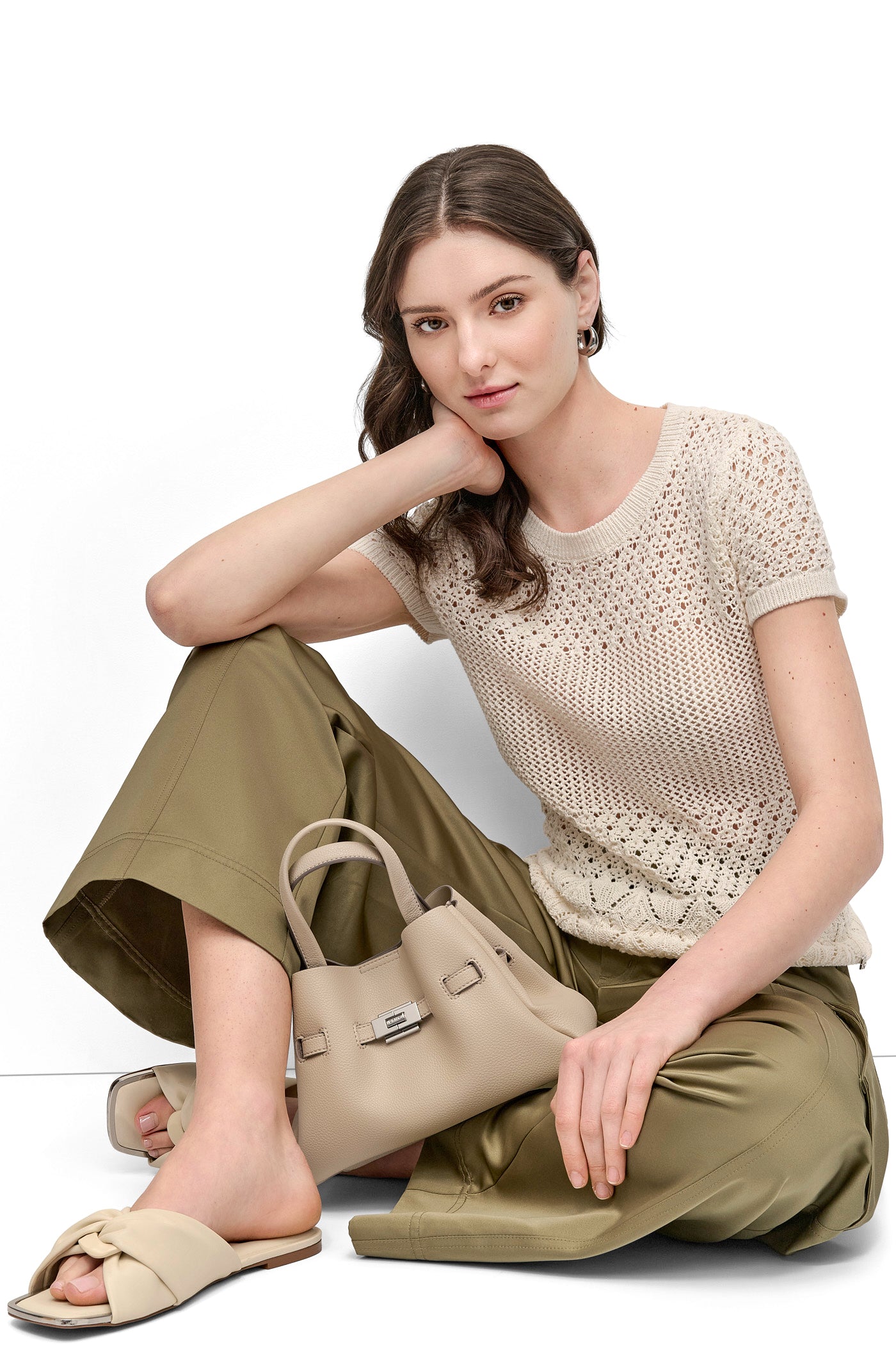 OPEN POINTELLE KNIT SWEATER TEE VIEW 8 | WOMEN'S SWEATERS & TOPS