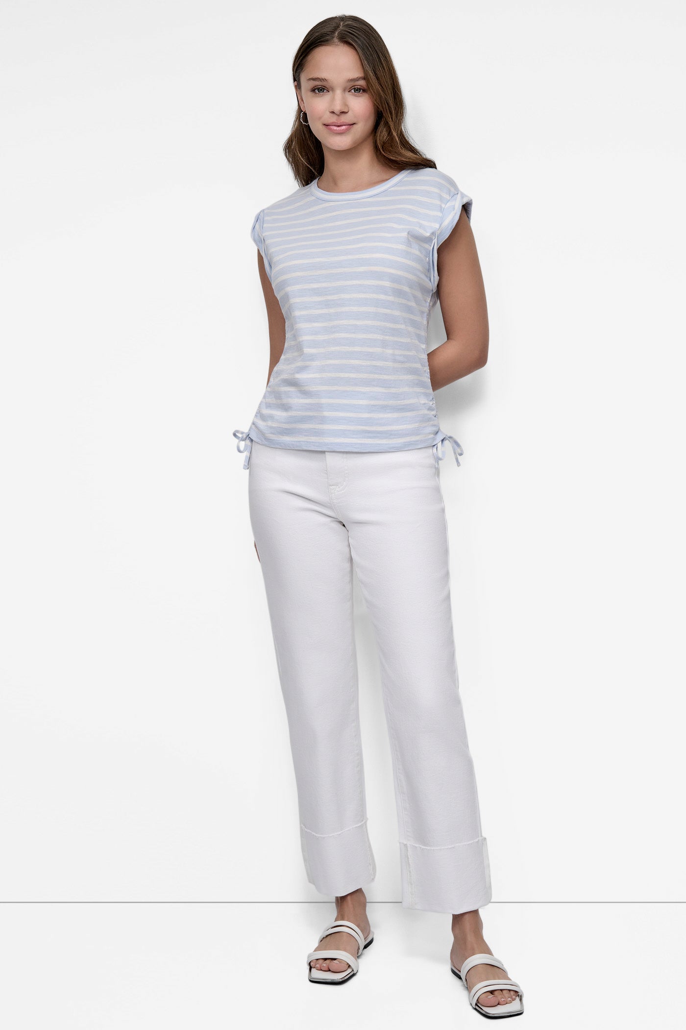 RUCHED SIDE-TIE TEE VIEW 3 | Tees & Tanks