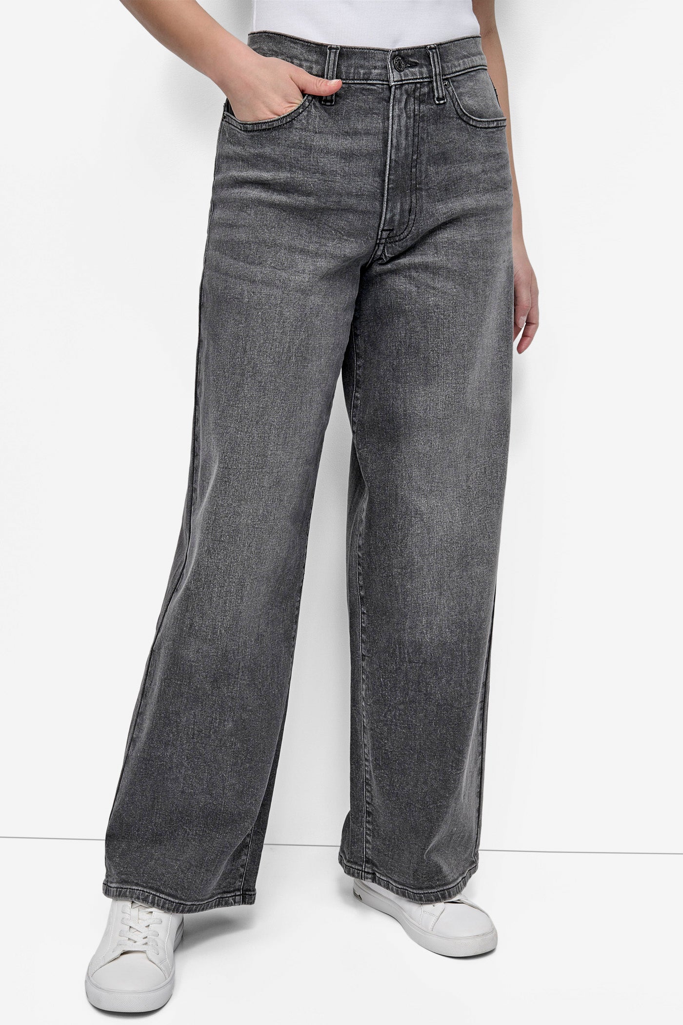 PAVEMENT HIGH-RISE TAILORED WIDE-LEG JEAN, FRONT VIEW | Pants & Denim