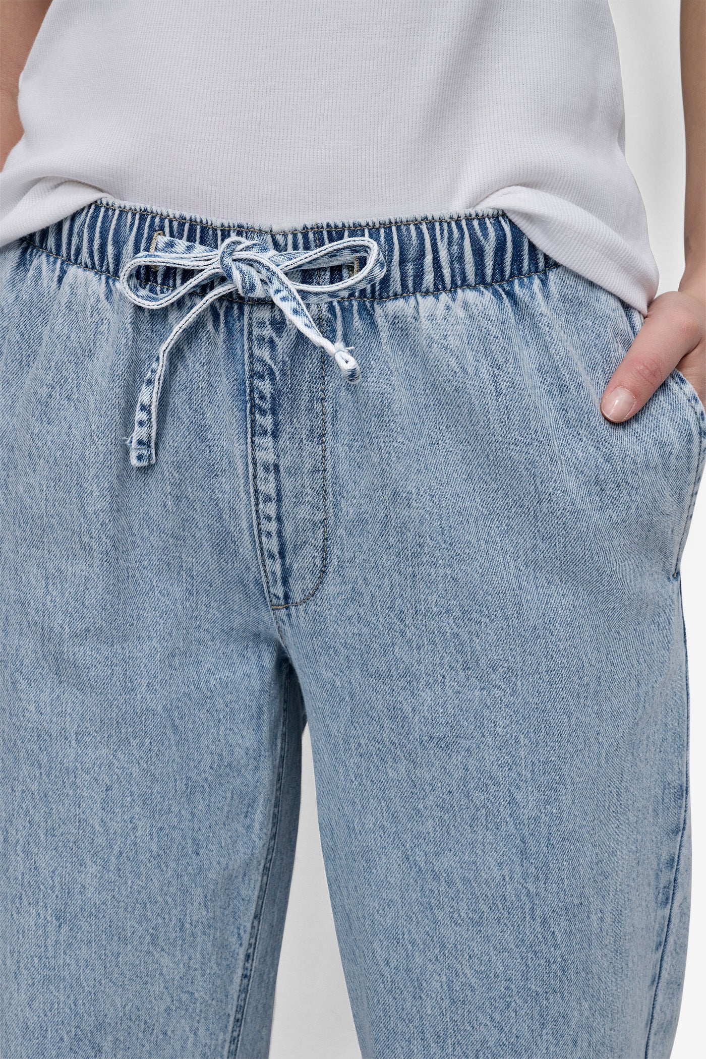 DRAWSTRING STRAIGHT LEG JEAN VIEW 4 | Denim Destination