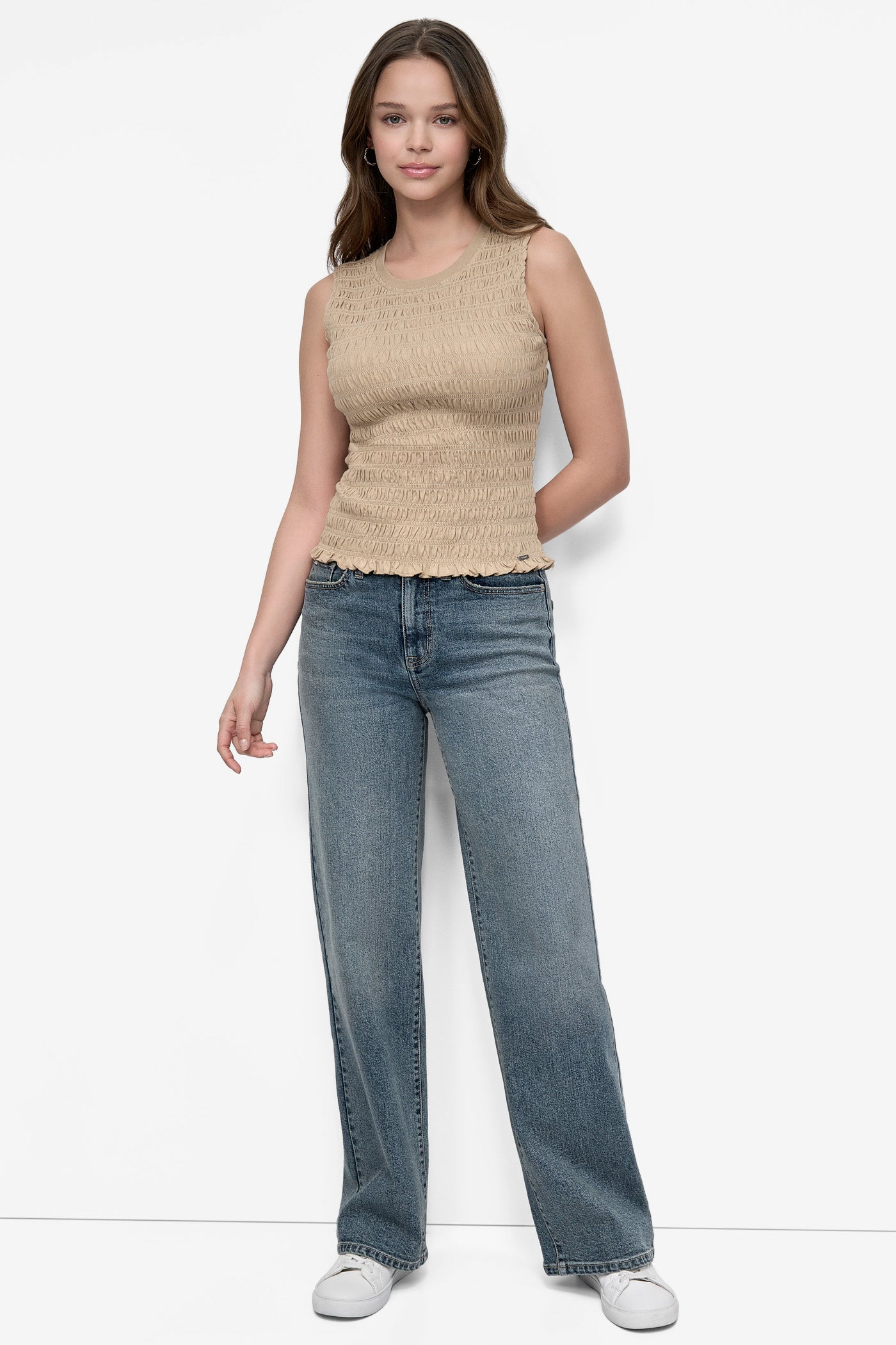 SMOCKED ELBOW SLEEVE TEE VIEW 5 | WOMEN'S SWEATERS & TOPS