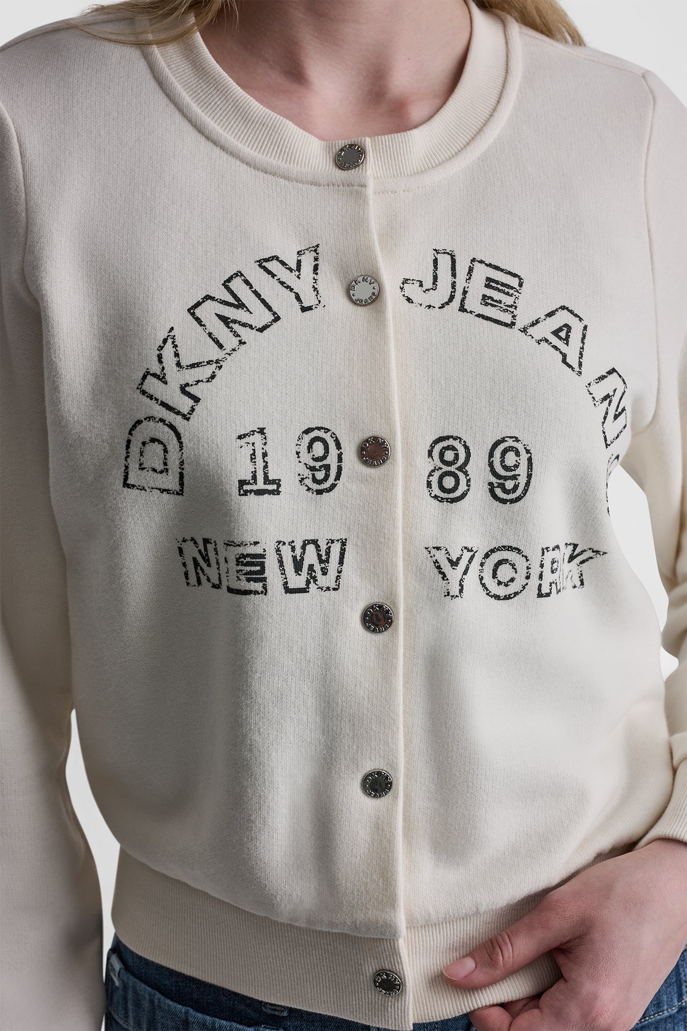 BUTTON FRONT SHRUNKEN LOGO JACKET VIEW 5 | Outerwear Under $100
