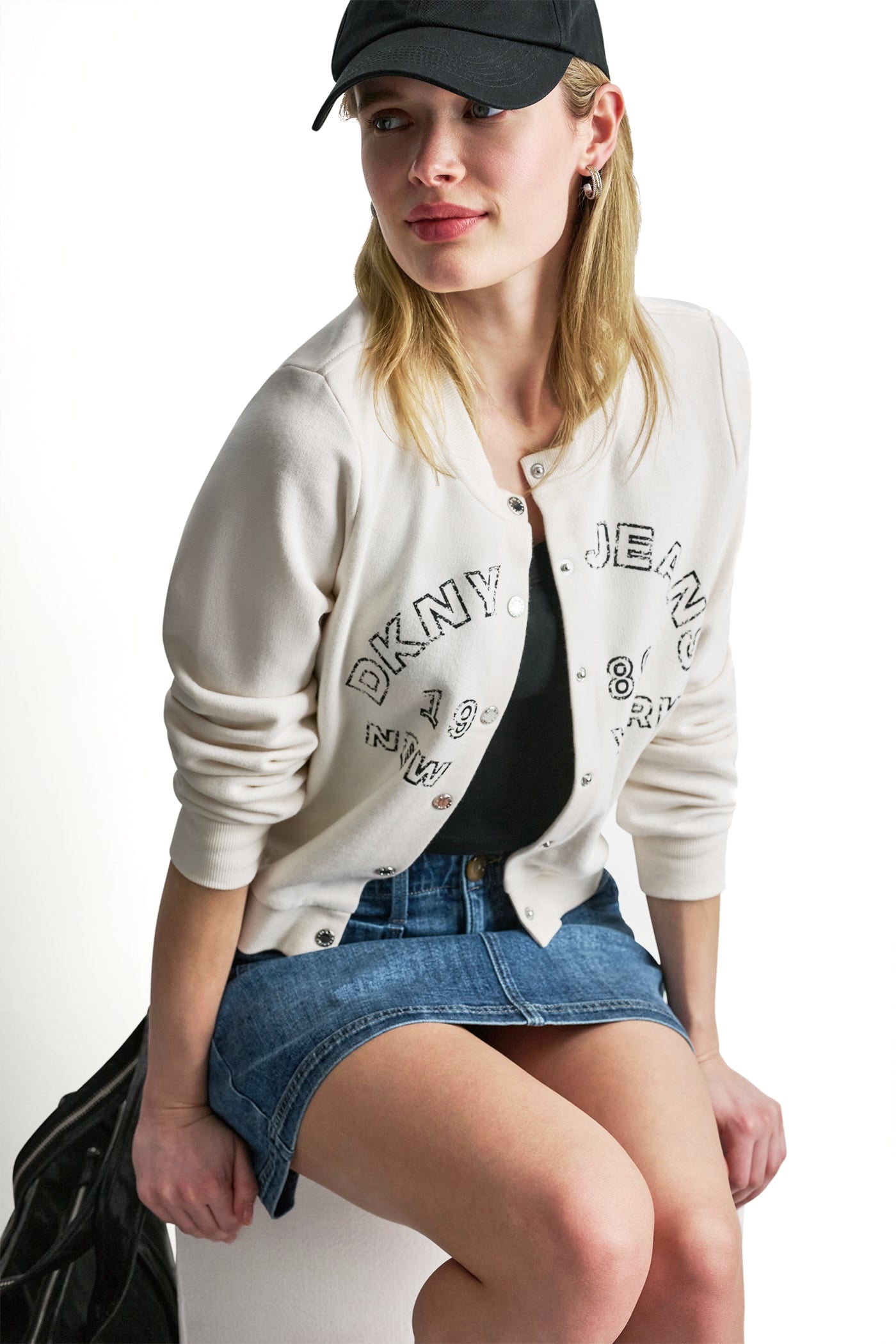 BUTTON FRONT SHRUNKEN LOGO JACKET VIEW 7 | Summer Collection