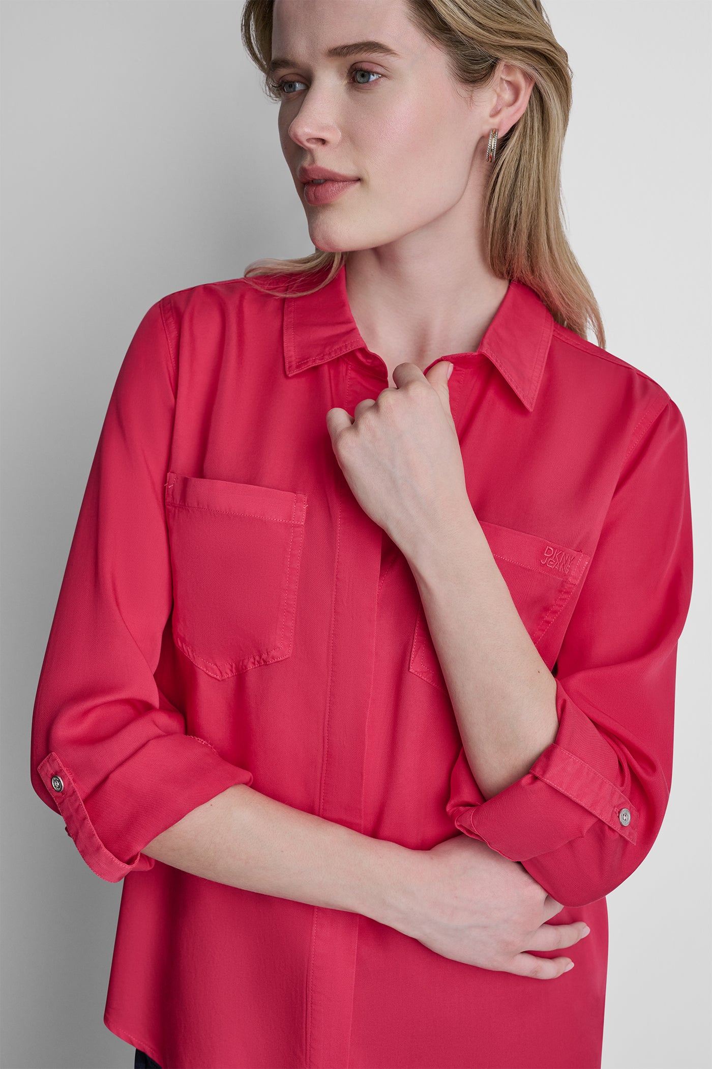Punch GARMENT DYE SPLIT BACK SHIRT, VIEW 1 | WOMEN'S SWEATERS & TOPS