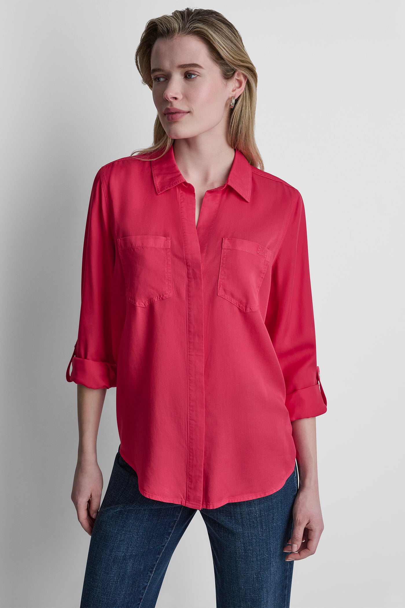 Punch GARMENT DYE SPLIT BACK SHIRT, VIEW 2 | WOMEN'S SWEATERS & TOPS