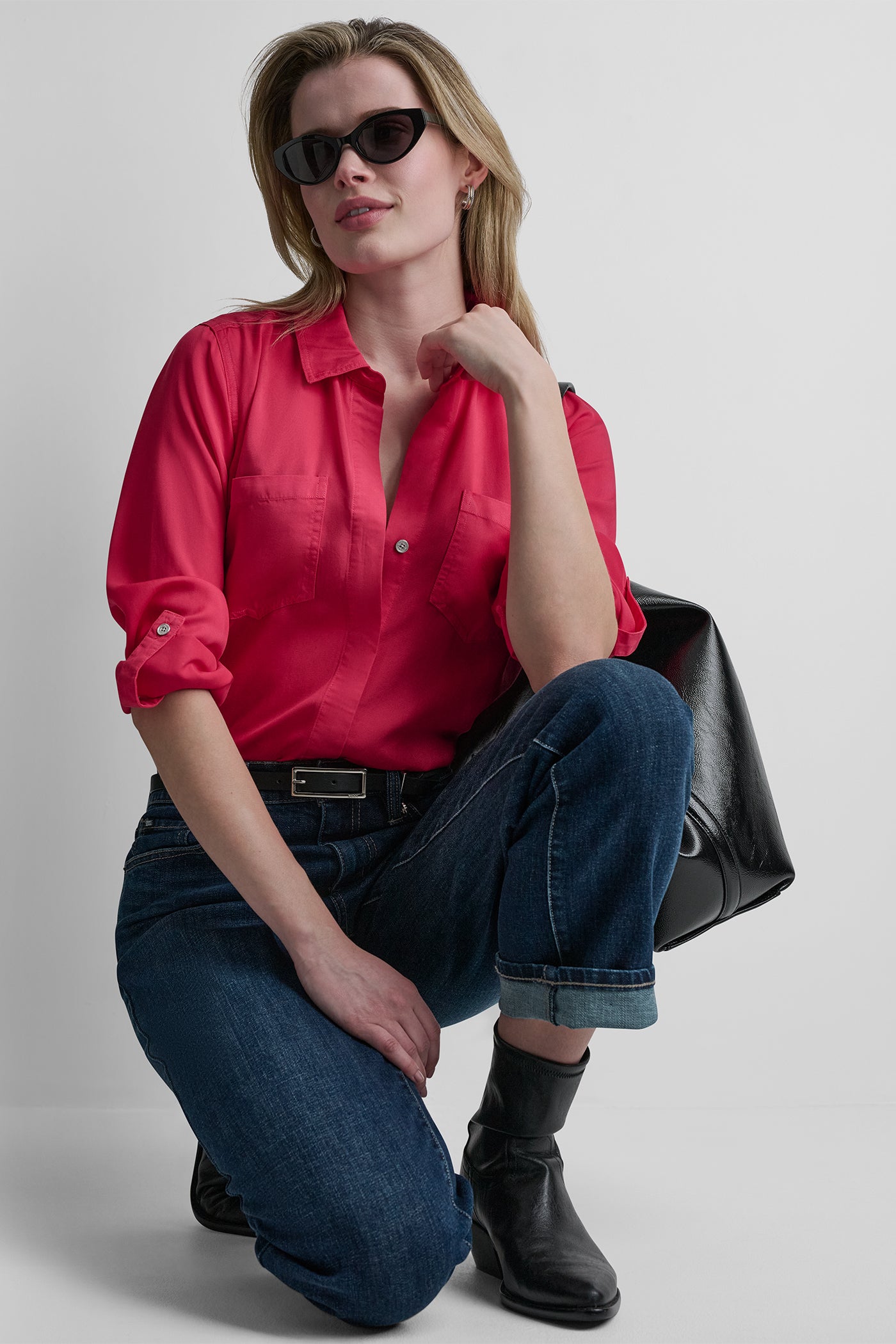 GARMENT DYE SPLIT BACK SHIRT VIEW 9 | WOMEN'S SWEATERS & TOPS