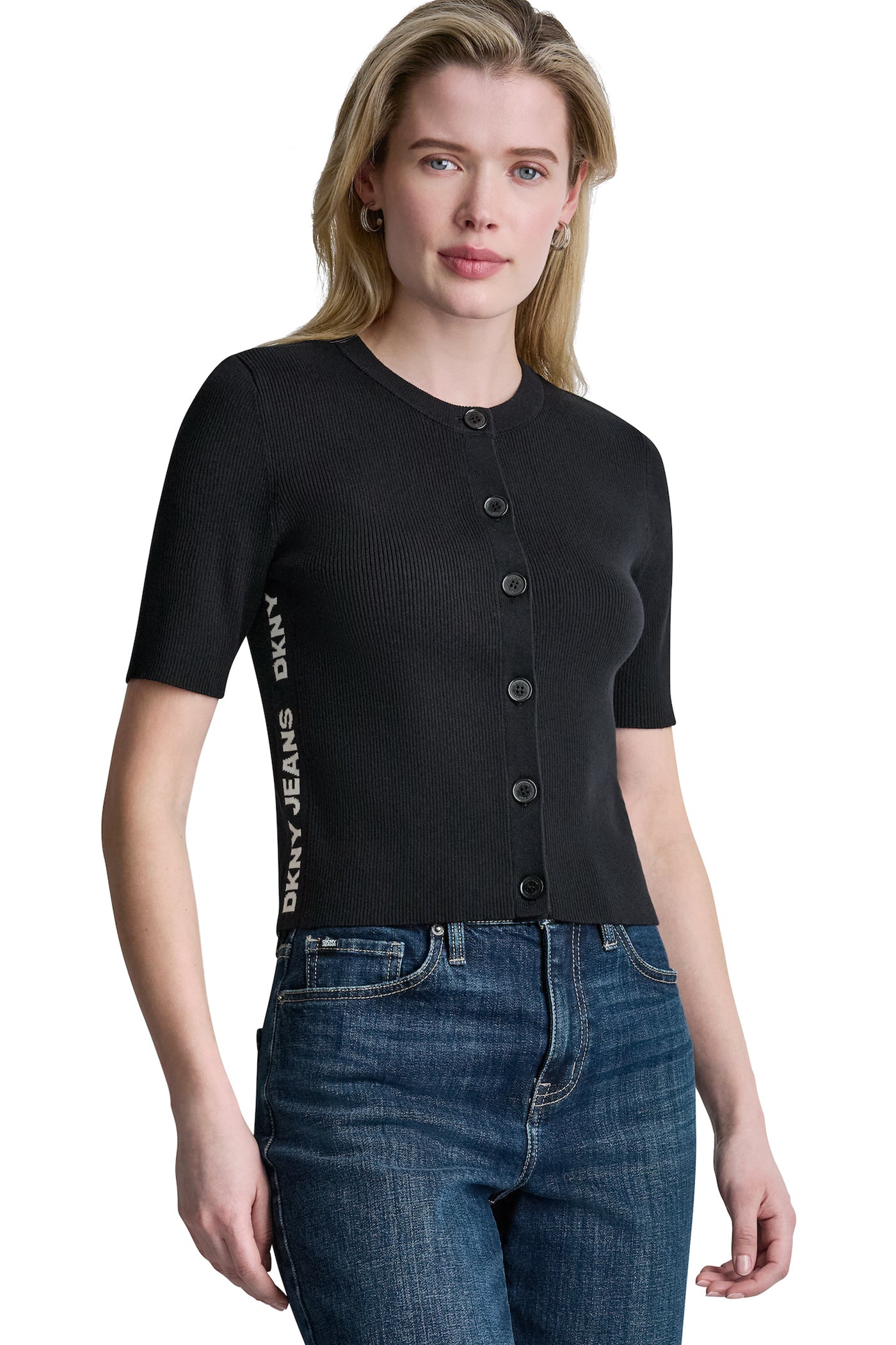 LOGO BUTTON CARDIGAN VIEW 1