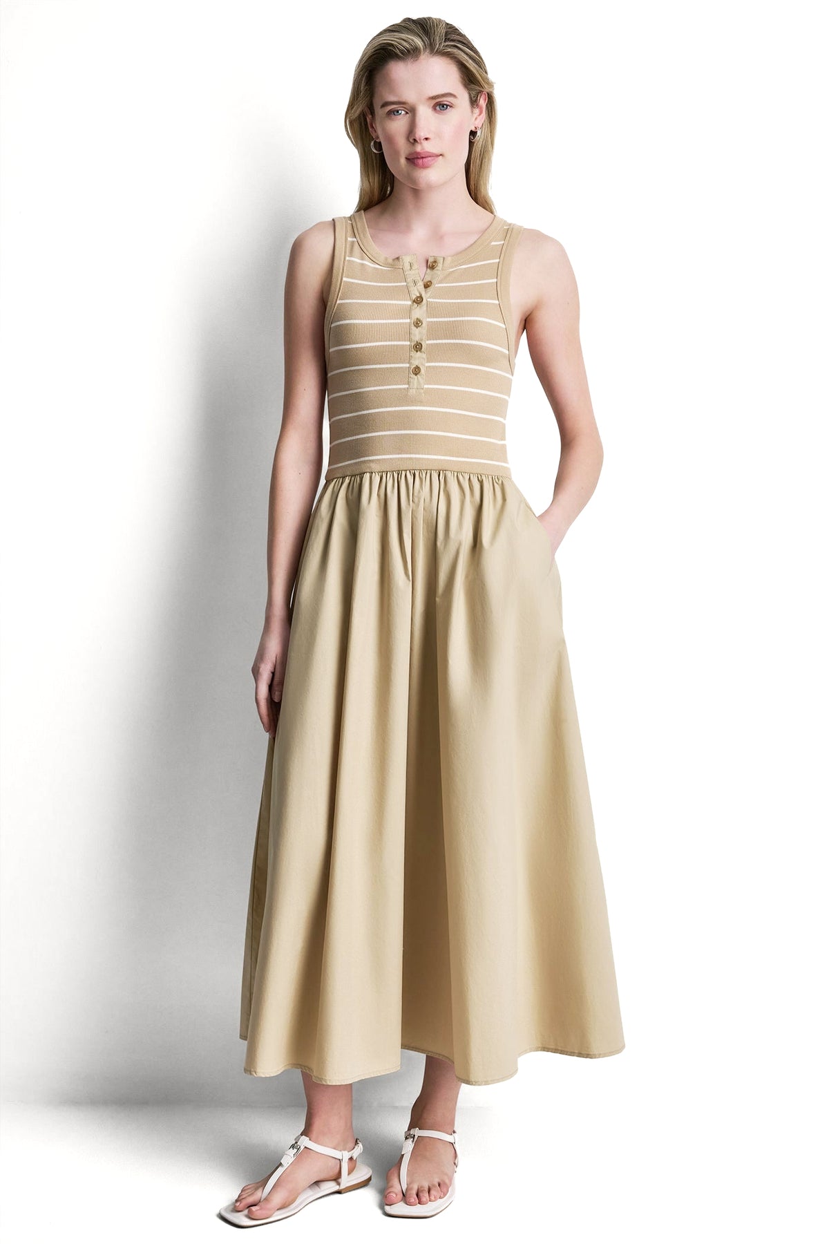 RIB HENLEY TANK MAXI DRESS VIEW 2