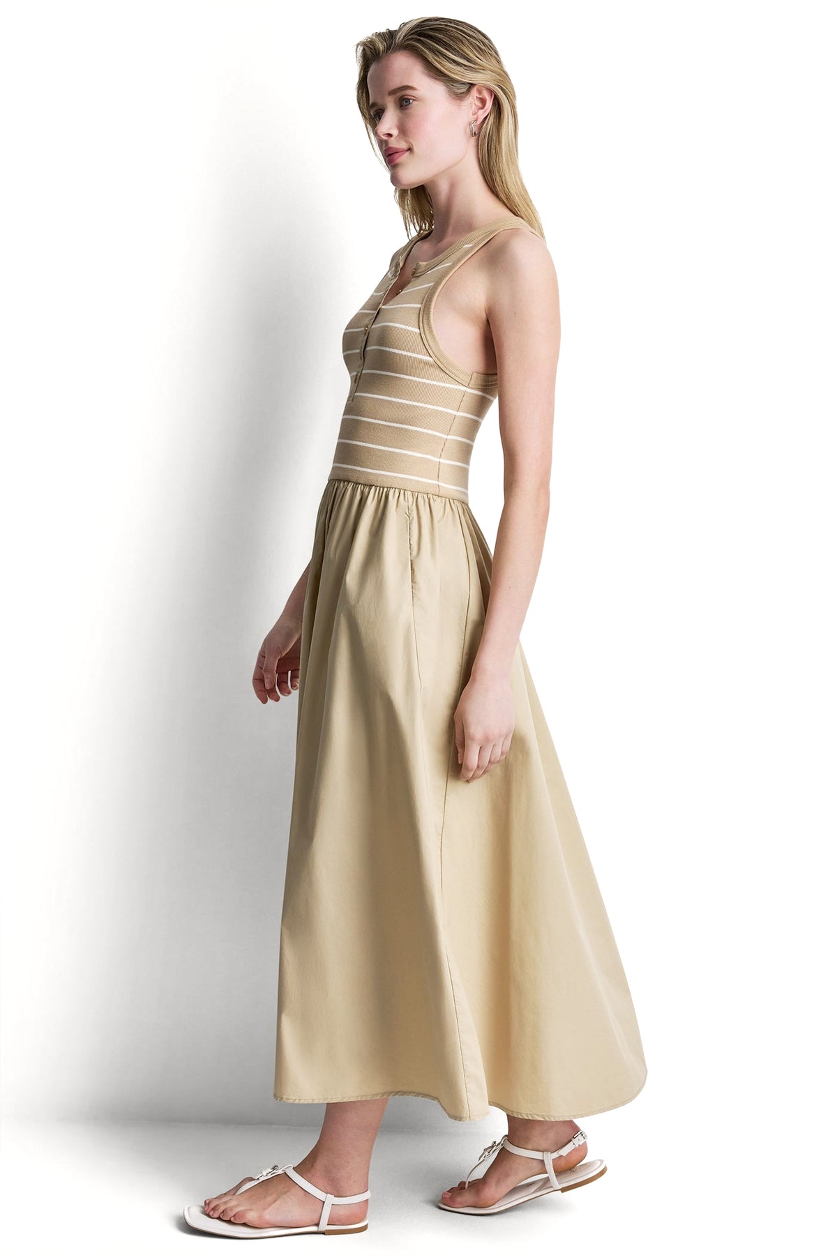 RIB HENLEY TANK MAXI DRESS VIEW 2